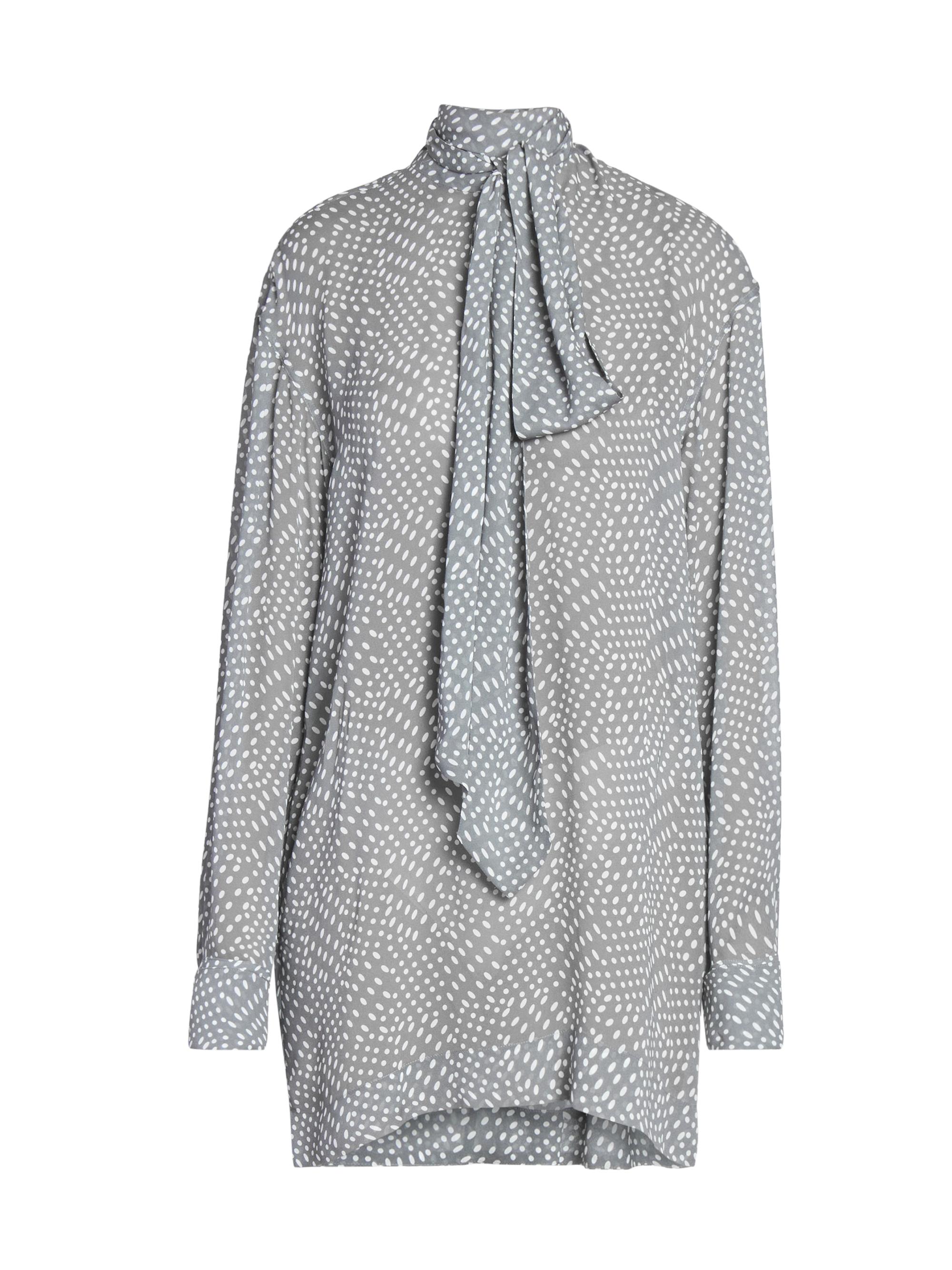 Dries Van Noten Women's Chaddy Polka Dot Scarf Blouse - Grey