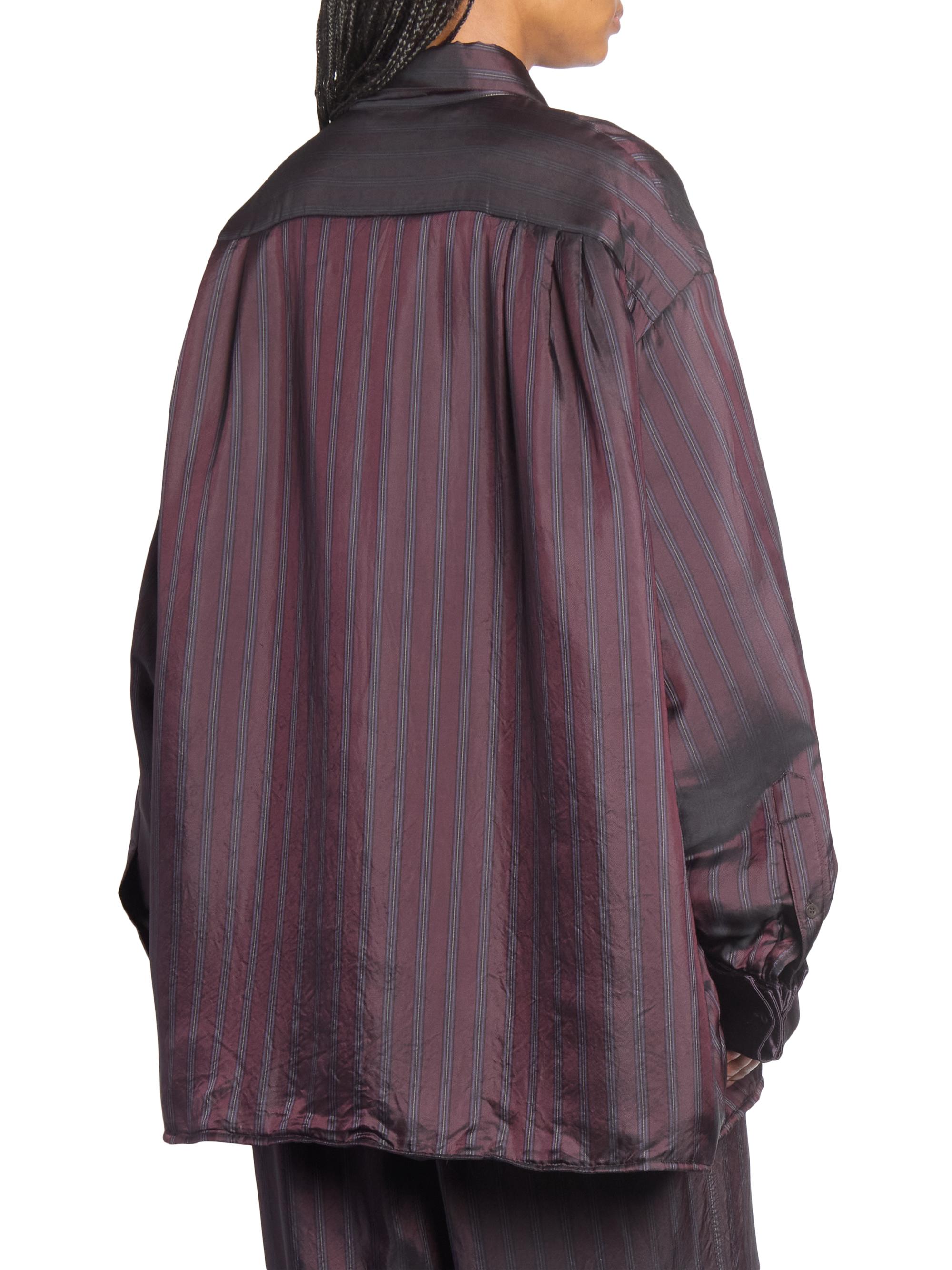 Dries Van Noten Cartan Striped Satin Oversized Shirt | Saks Fifth