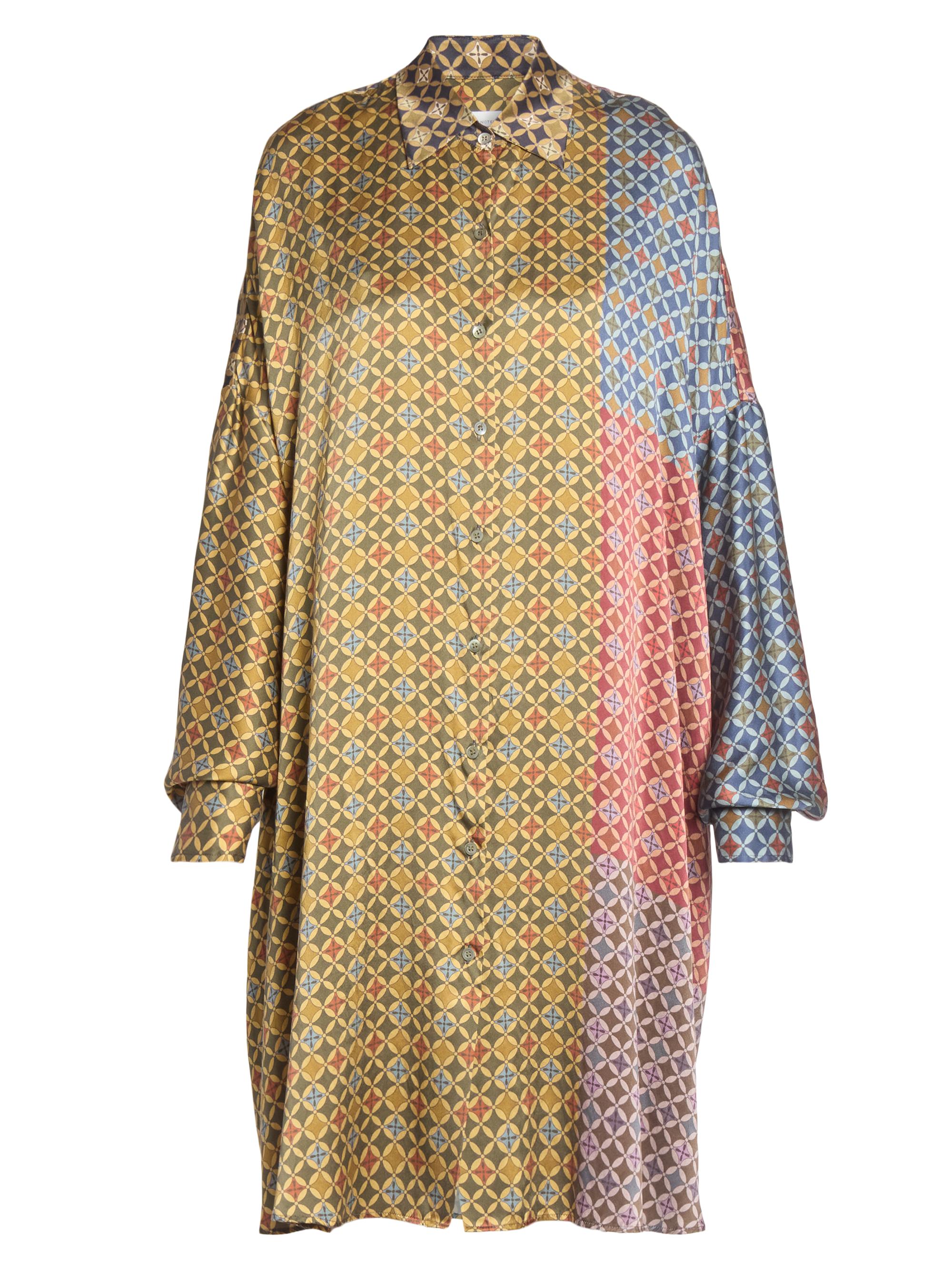 Dries Van Noten Dasia Tie Print Silk Oversized Shirtdress | Saks