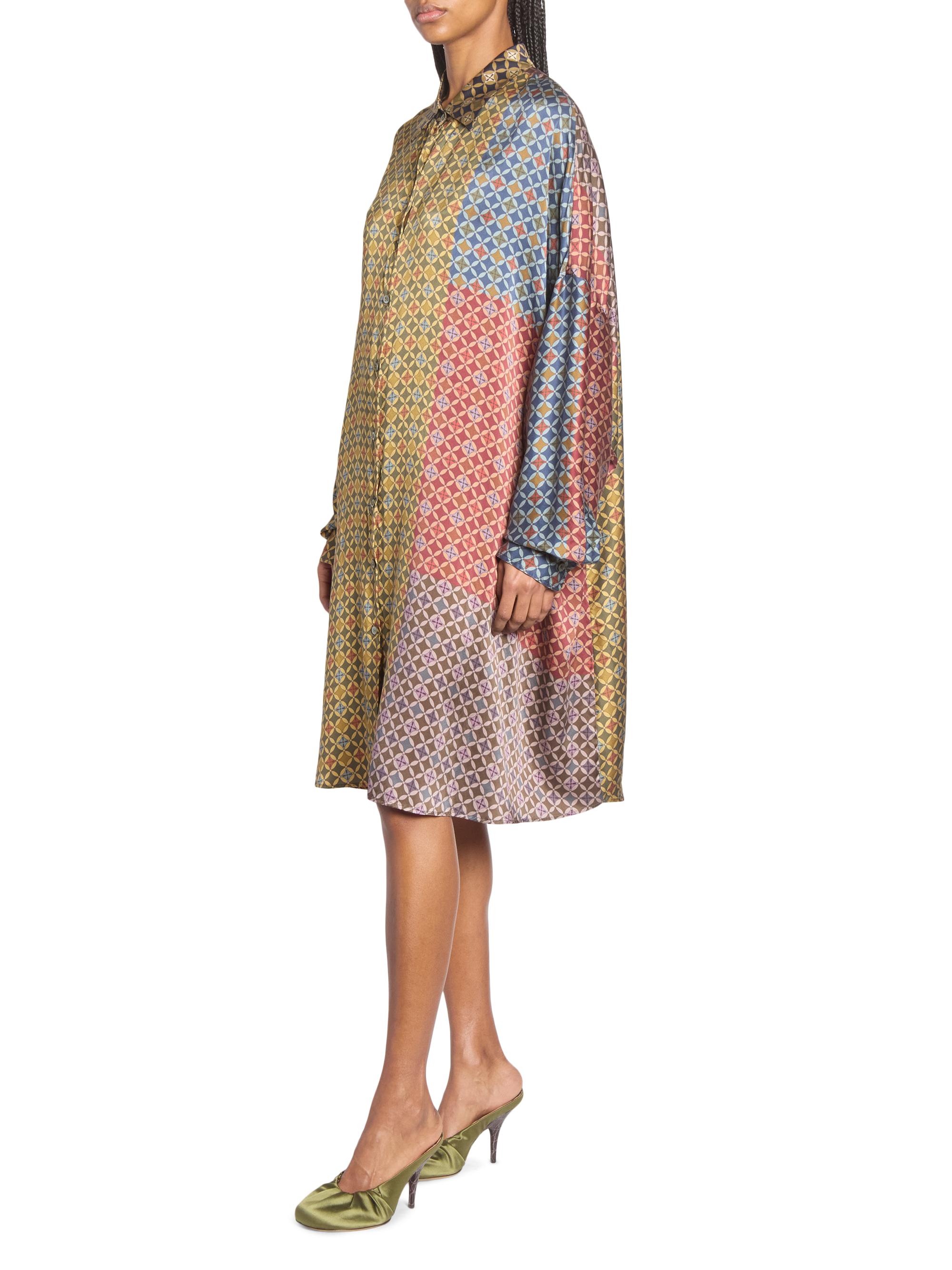 Dries Van Noten Dasia Tie Print Silk Oversized Shirtdress | Saks