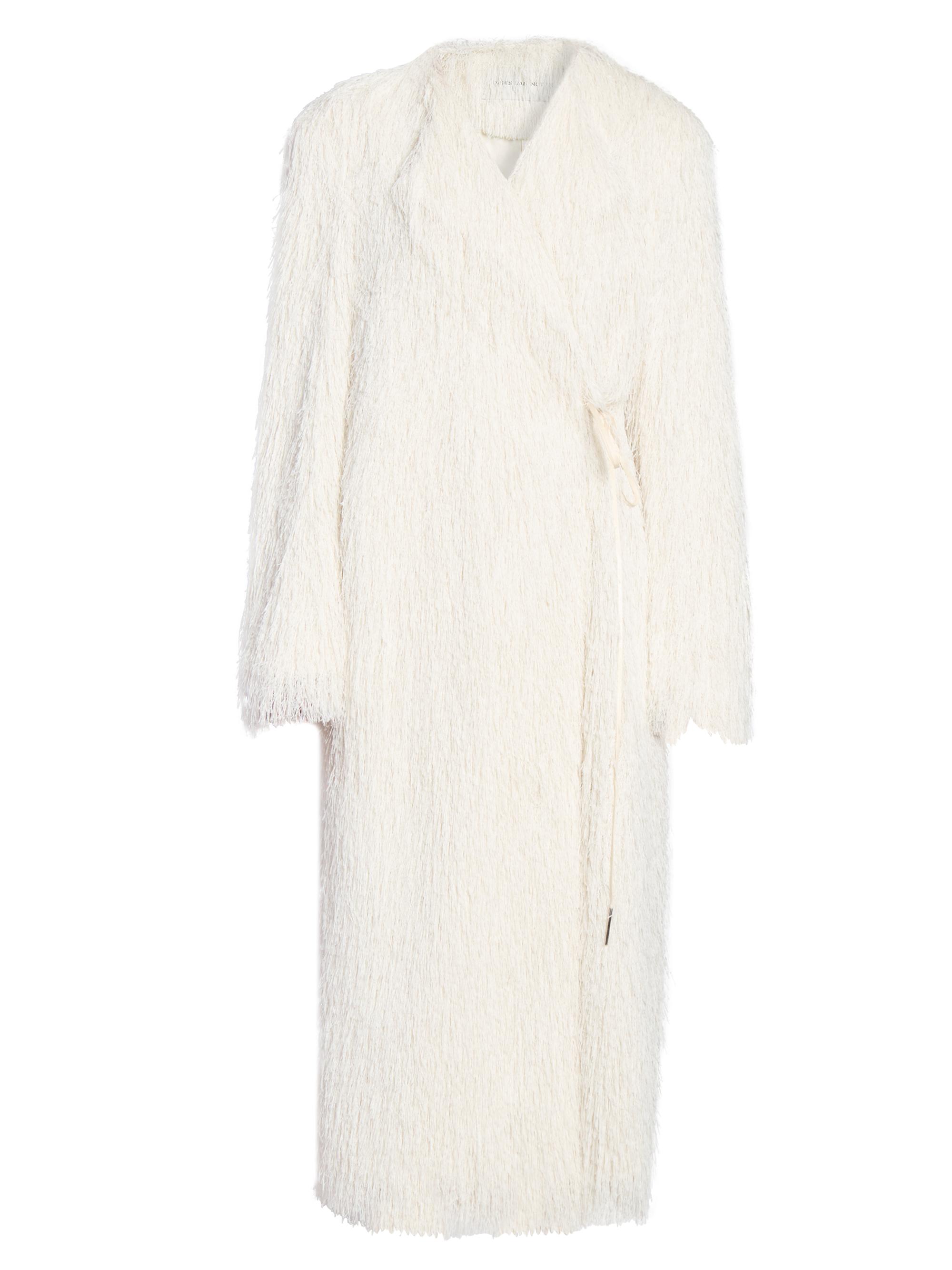Dries Van Noten Women's Rivla Fringed Faux Fur Coat - White
