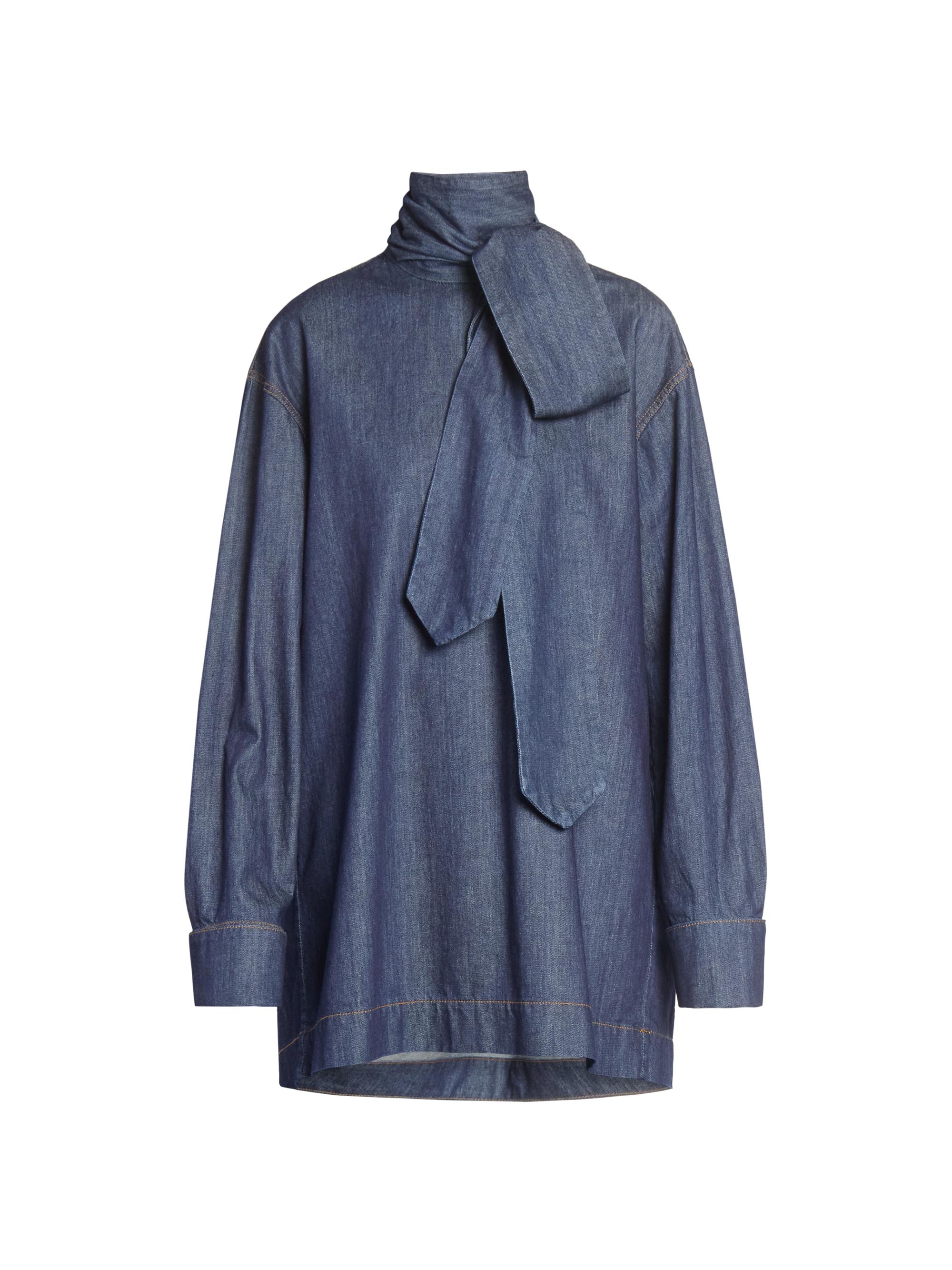 Dries Van Noten Chaddy Denim Scarf Blouse | Saks Fifth Avenue