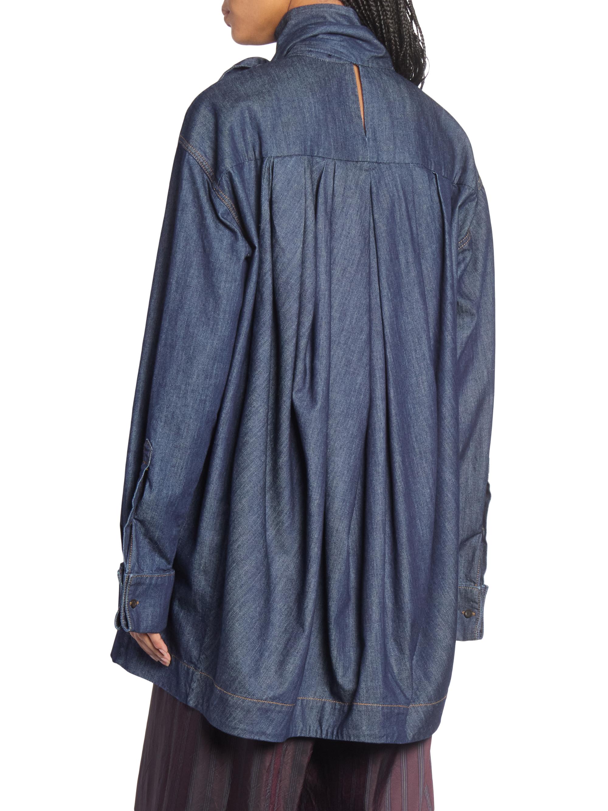 Dries Van Noten Chaddy Denim Scarf Blouse | Saks Fifth Avenue