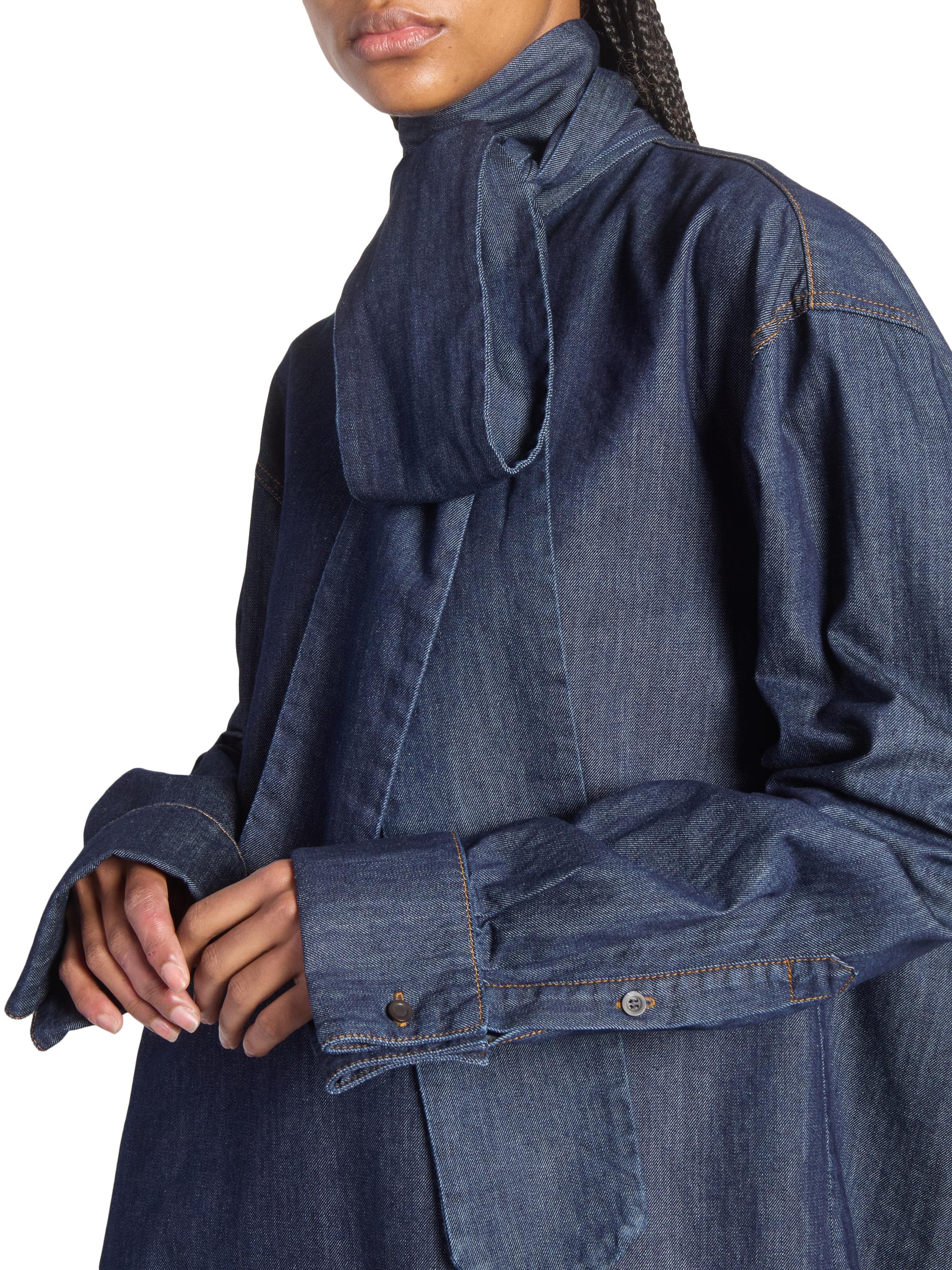 Dries Van Noten Chaddy Denim Scarf Blouse | Saks Fifth Avenue