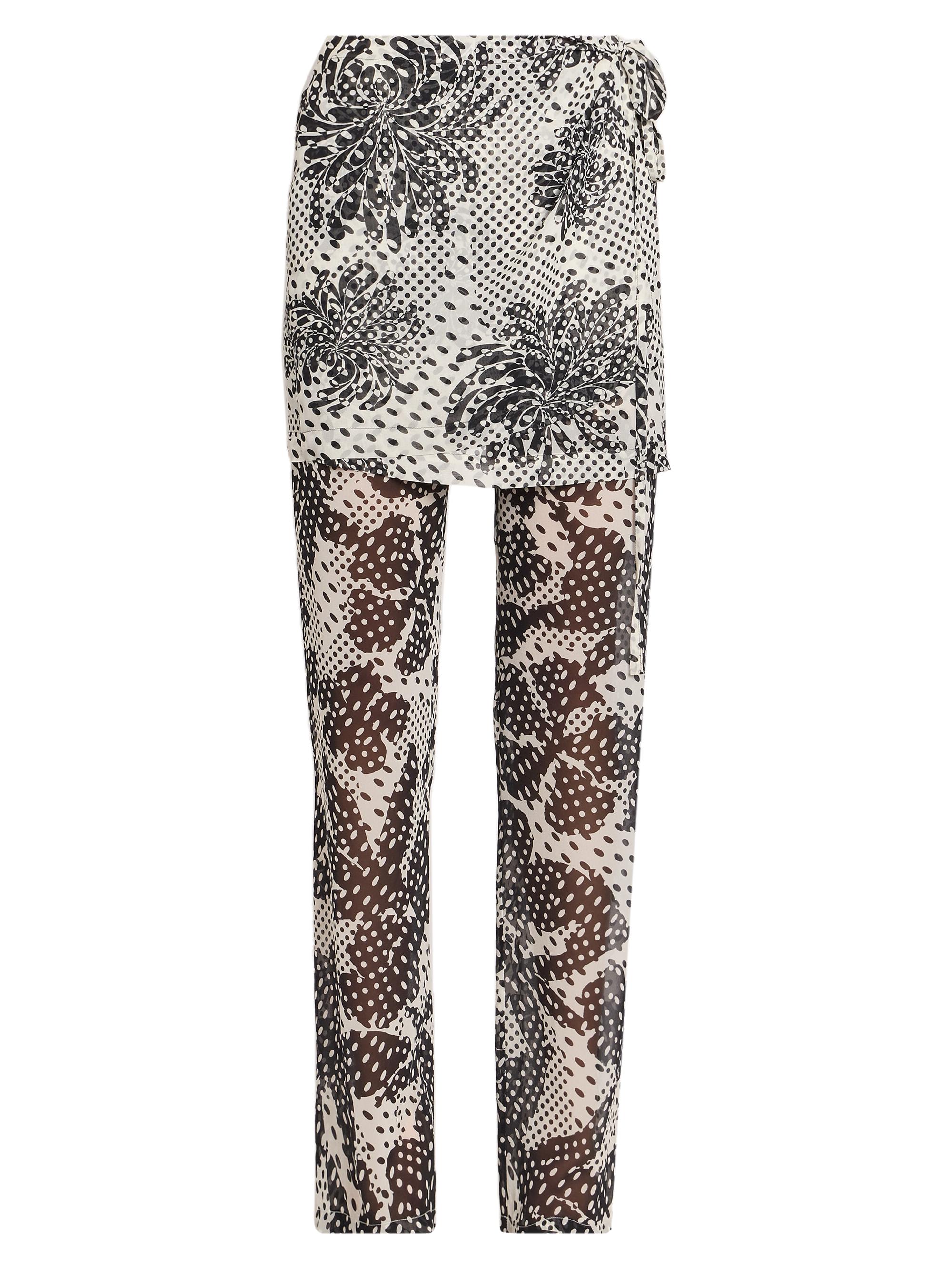 Dries Van Noten Women's Pritty Skirted Drawstring Silk Pants - Ecru