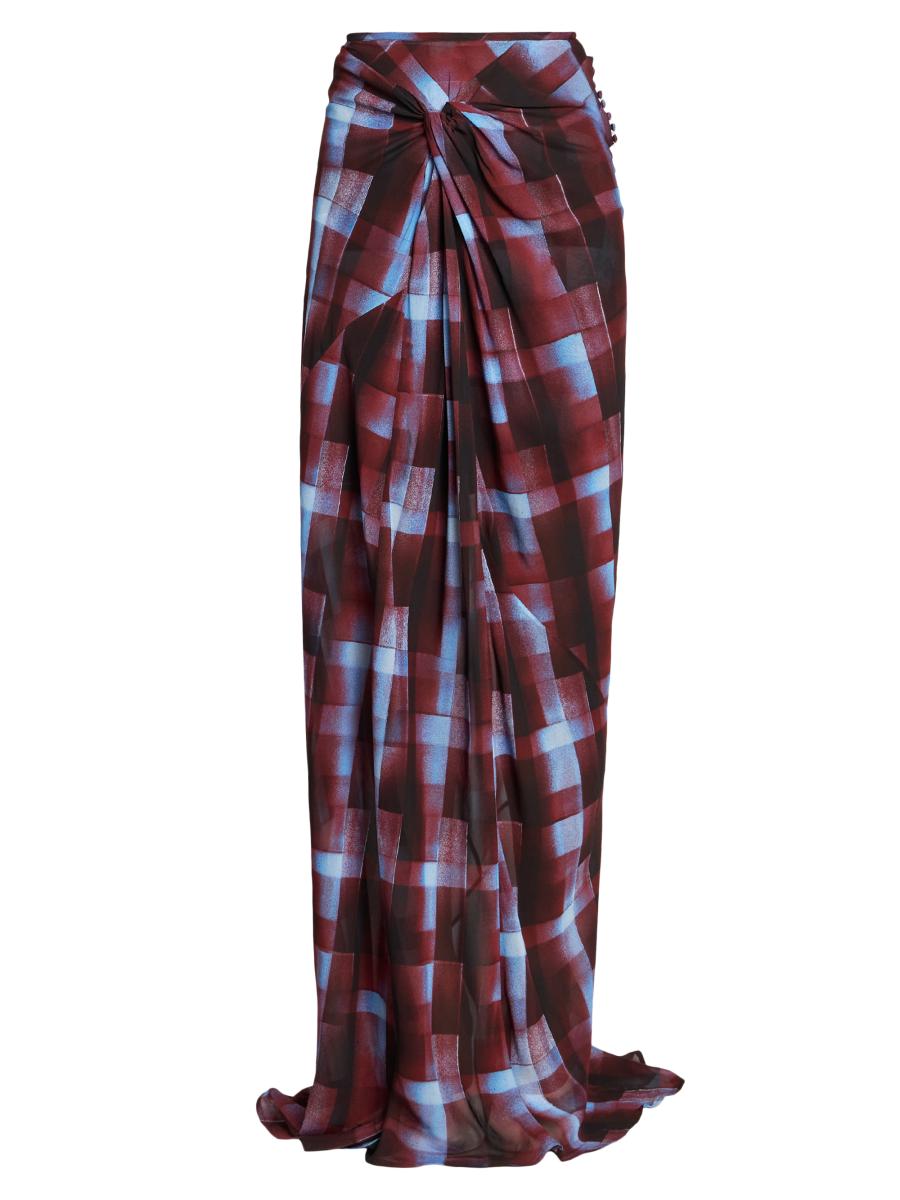 スカート DRIES VAN NOTEN checked skirt DRIES VAN NOTEN Gathered checked chiffon maxi skirt | NET-A