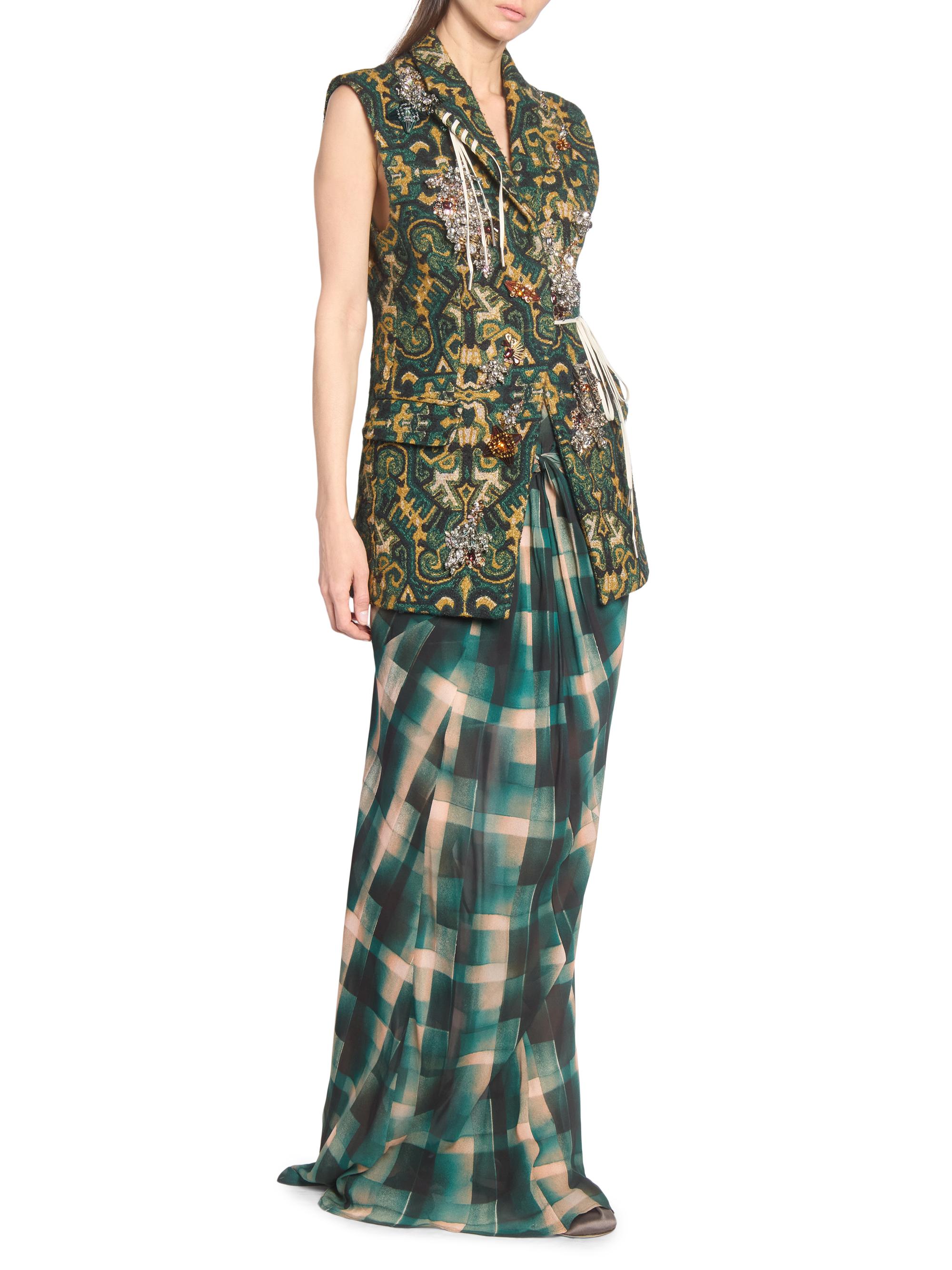 スカート DRIES VAN NOTEN checked skirt Dries Van Noten Smila Check Bias Maxi Skirt | Saks Fifth Avenue