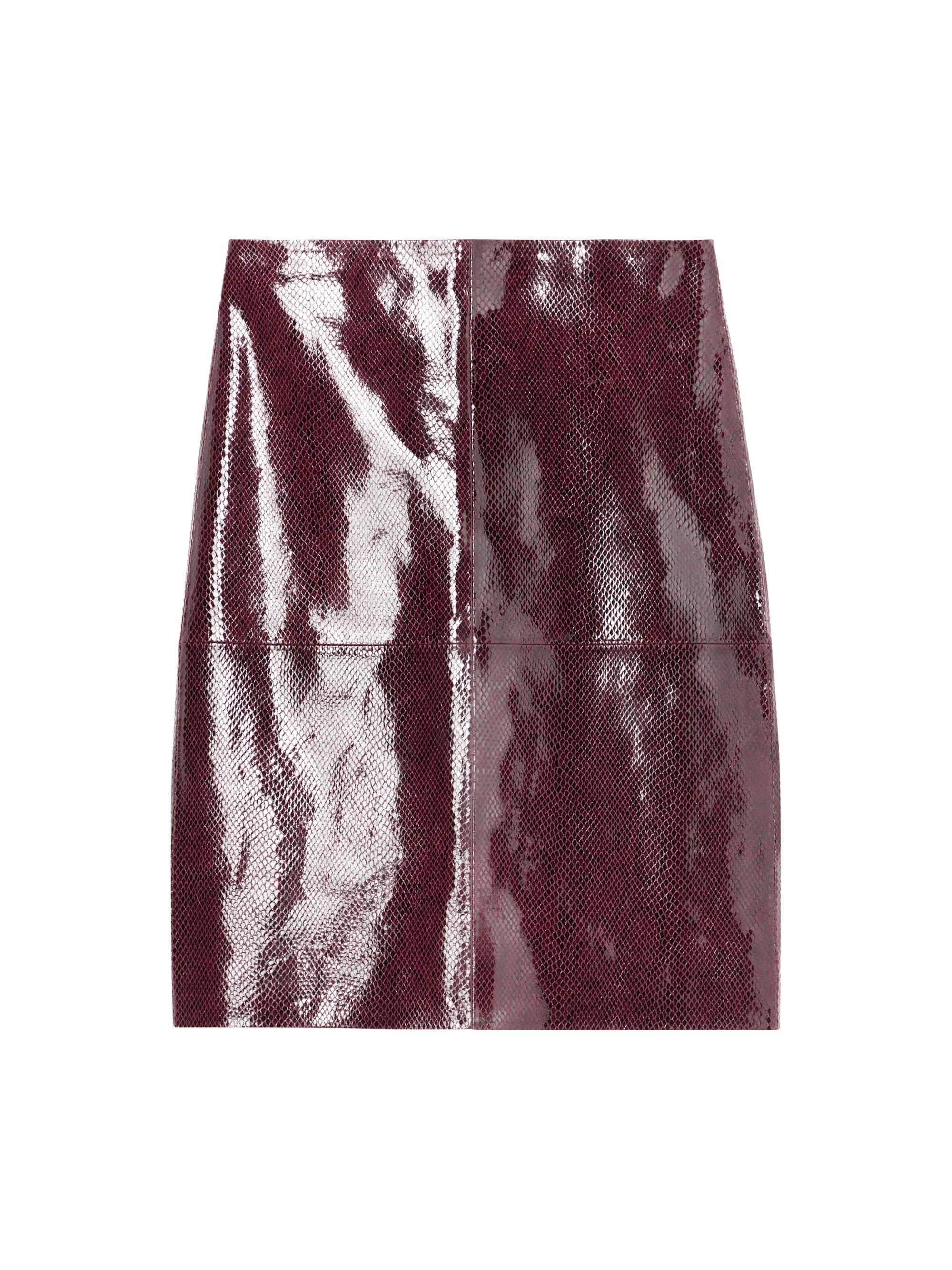 Róhe Women's Snake-Embossed Leather Pencil Skirt - Burgundy Snake