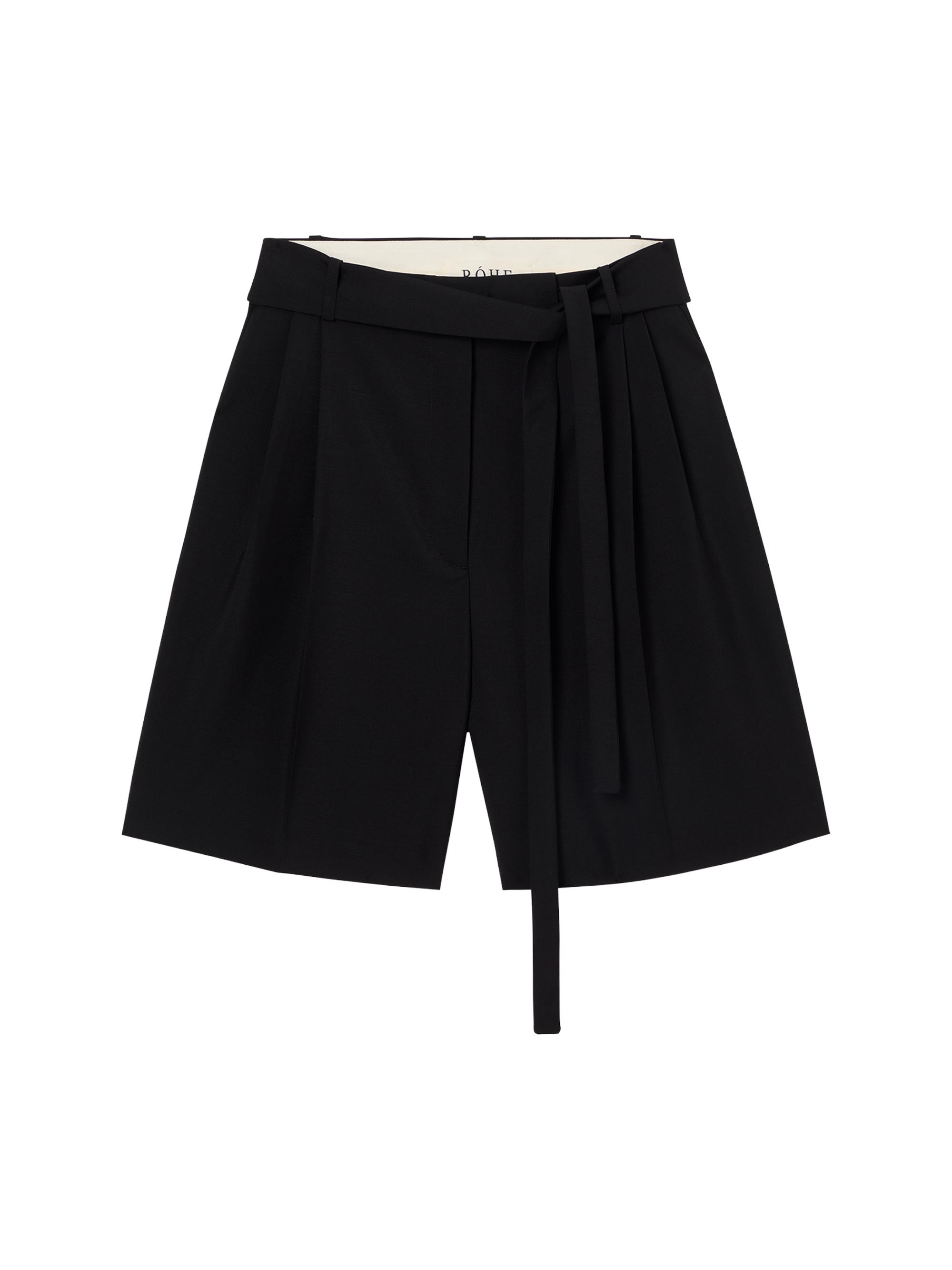 Róhe Women's Tailored Belted Shorts - Black