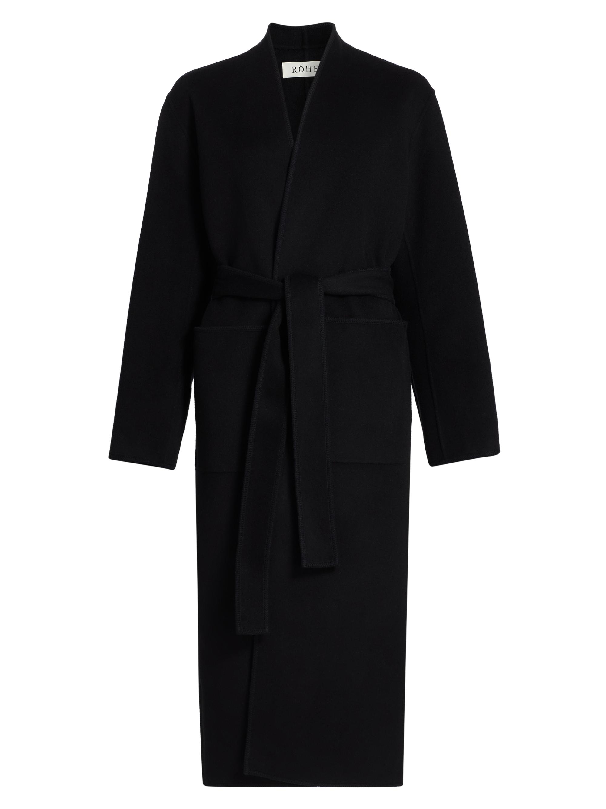 Róhe Women's Double-Faced Wool Wrap Coat - Black