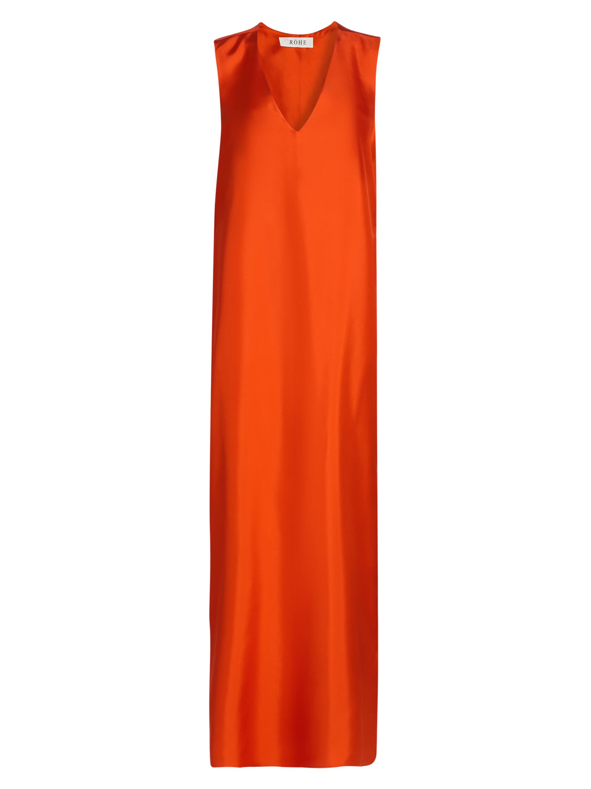 Róhe Women's Sleeveless Silk V-Neck Column Gown - Burnt Orange
