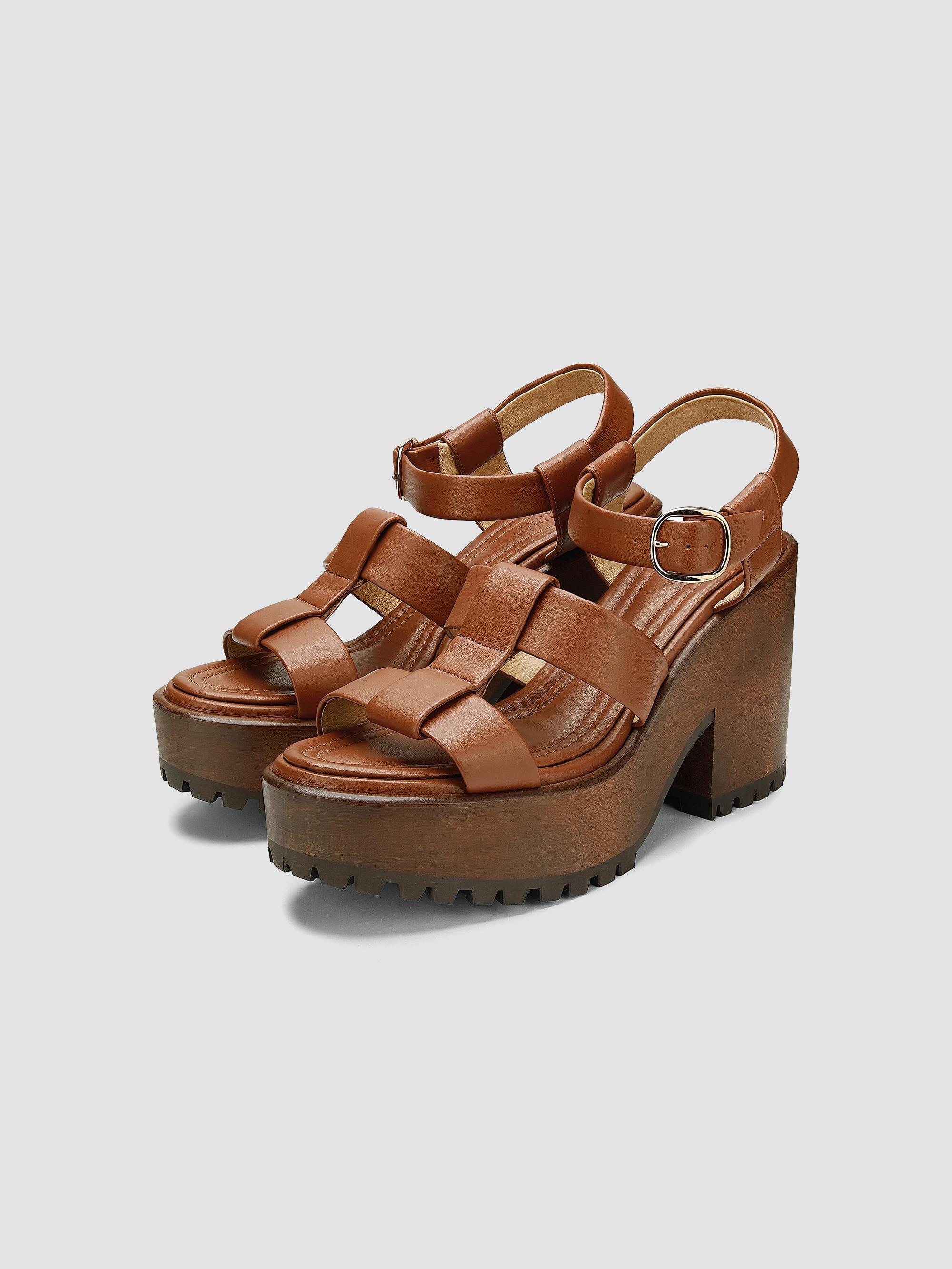 Gabriela Hearst Hera 110MM Leather Platform Sandals | Saks Fifth