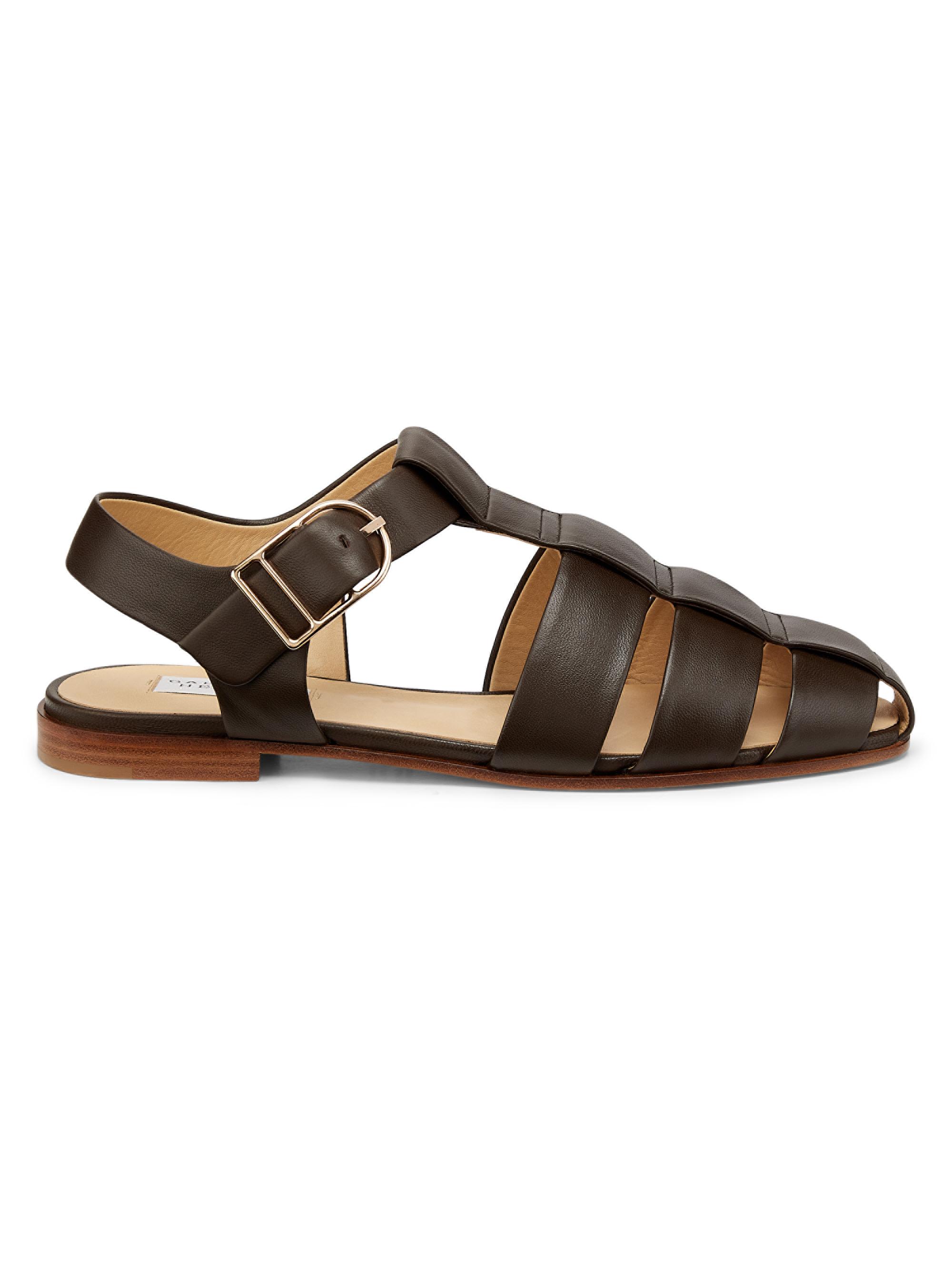 Gabriela Hearst Women's Lynn Leather Fisherman Sandals - Chocolate
