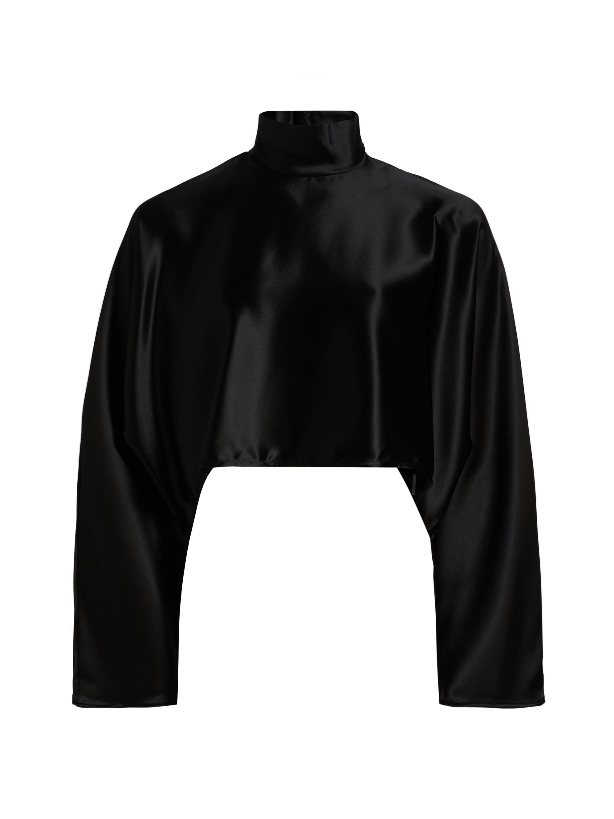 Nonchalant Label Women's Ingrid Satin Crop Top - Black