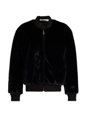Nonchalant Label Women's Aurelia Faux Fur Jacket - Navy Blue