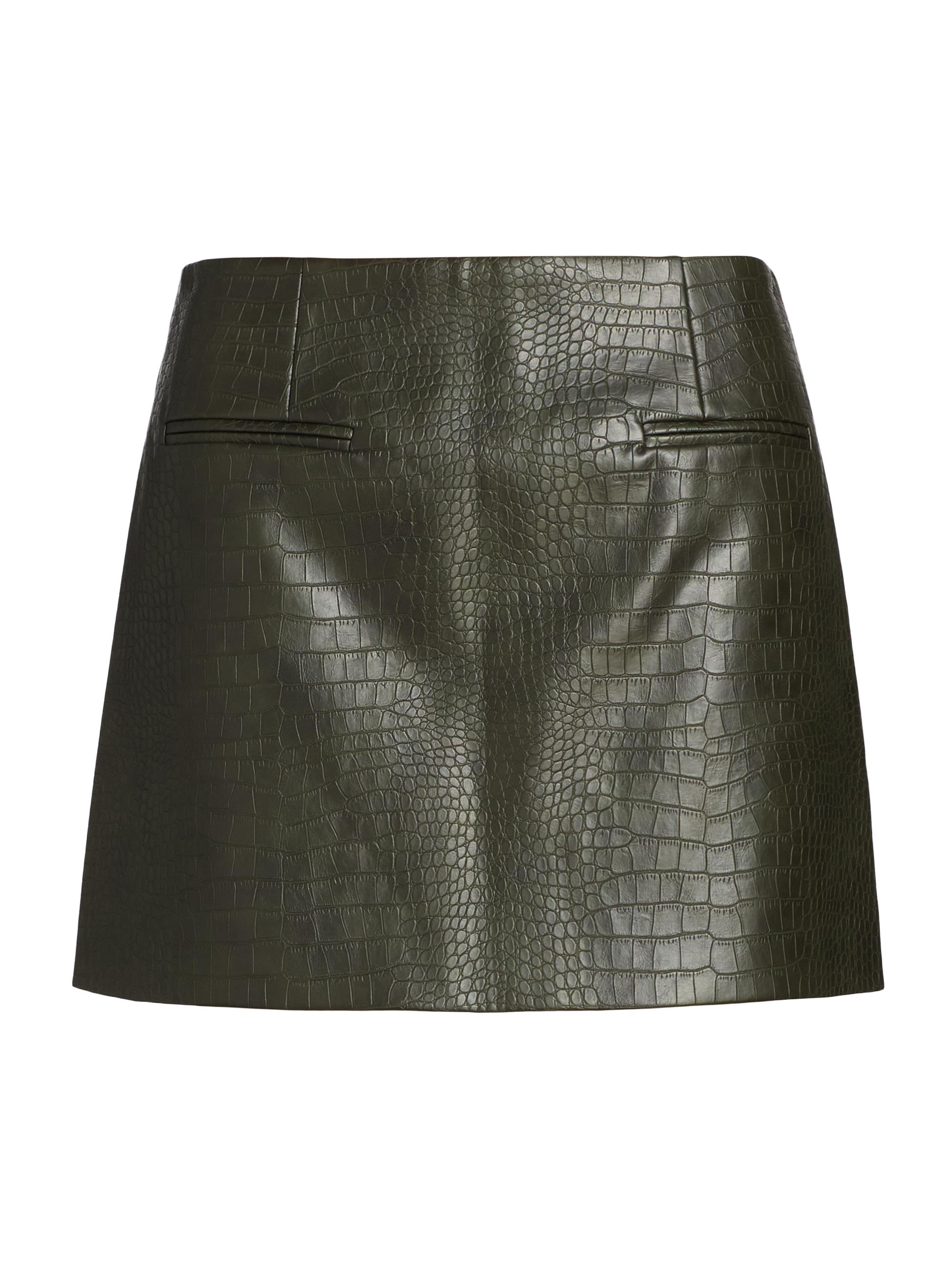 Nonchalant Label Women's Baron Croc-Embossed Faux-Leather Miniskirt - Army Green