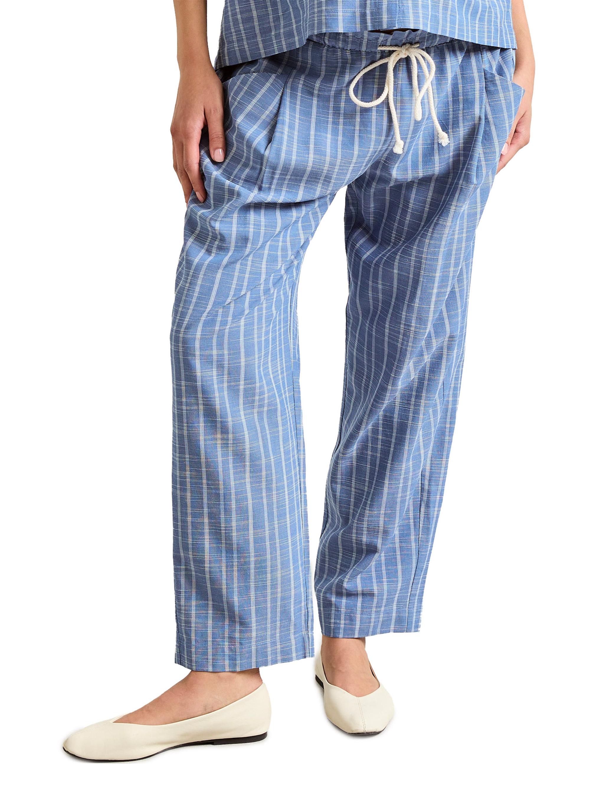 Hatch Women's The Jude Maternity Pants - Blue White Stripe