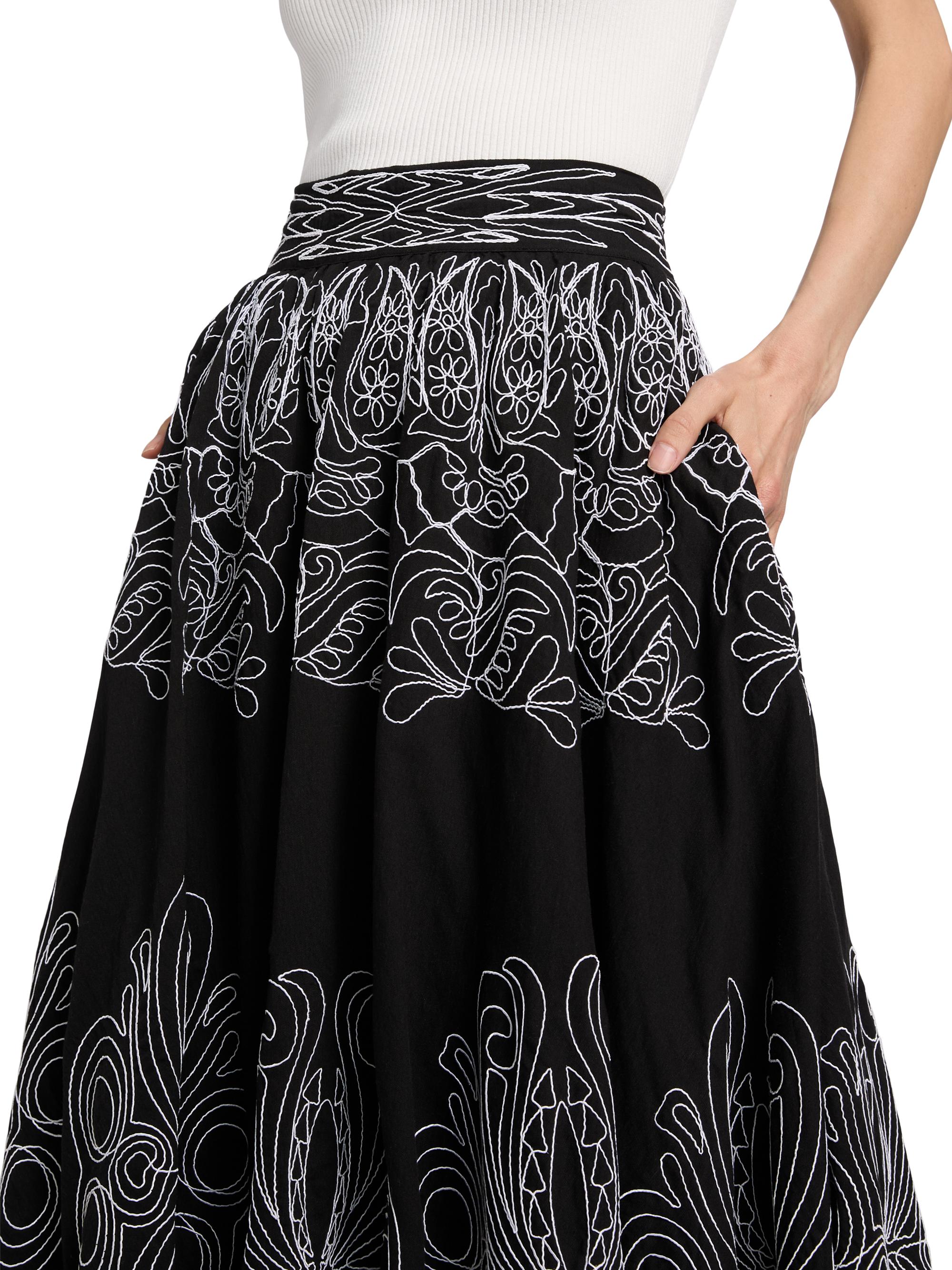 Elie Tahari Oriana Sutache Embroidered Maxi Skirt | Saks Fifth Avenue