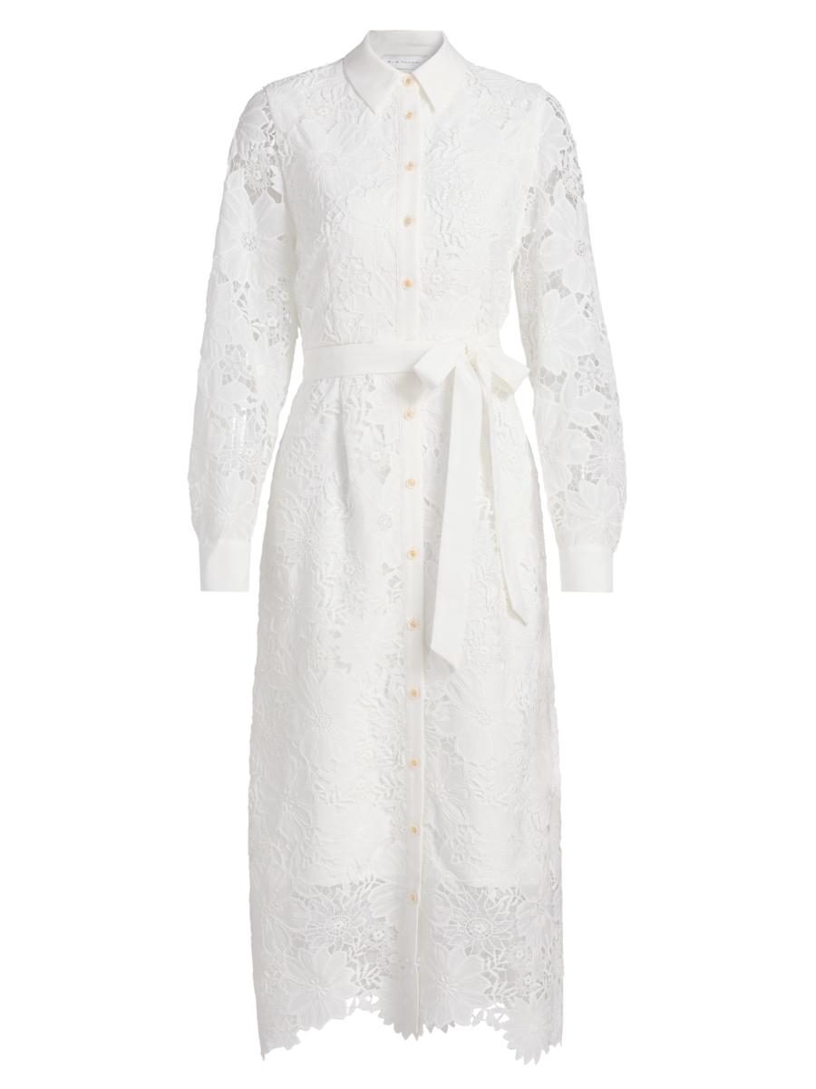 Elie Tahari The Lilia Lace Midi-Shirtdress | Saks Fifth Avenue