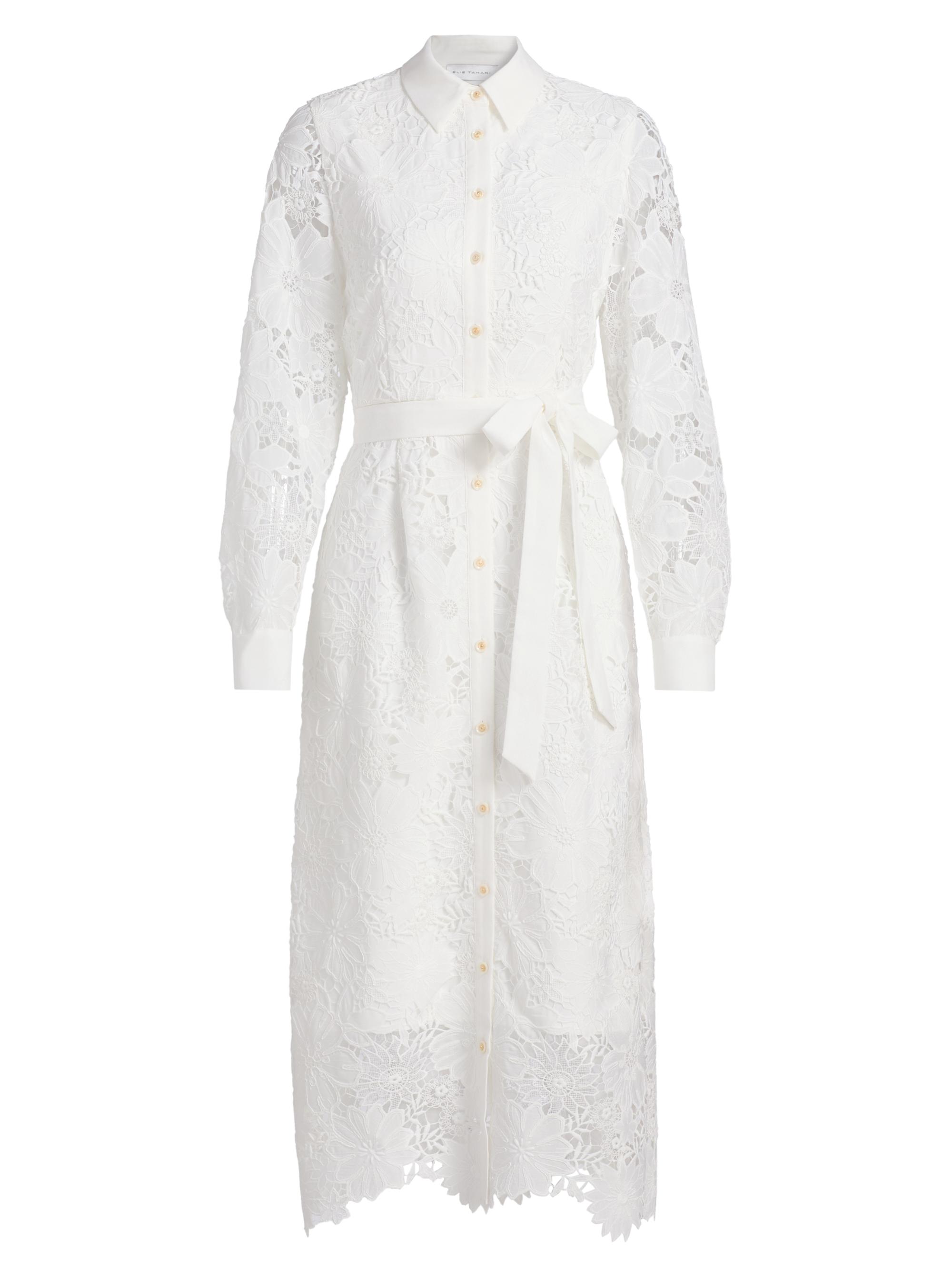 Elie Tahari Women's The Lilia Lace Midi-Shirtdress - Sky White