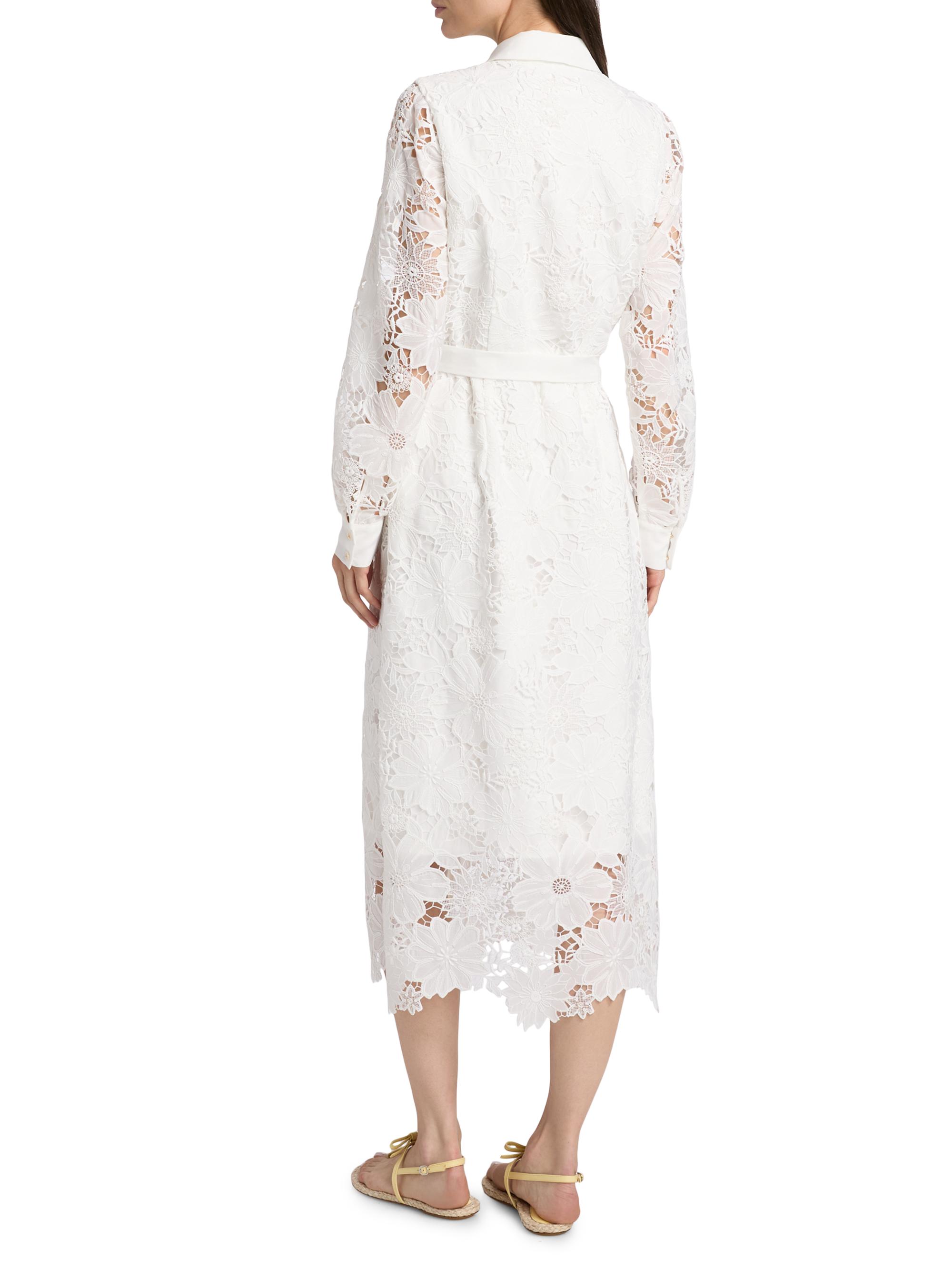 Elie Tahari The Lilia Lace Midi-Shirtdress | Saks Fifth Avenue