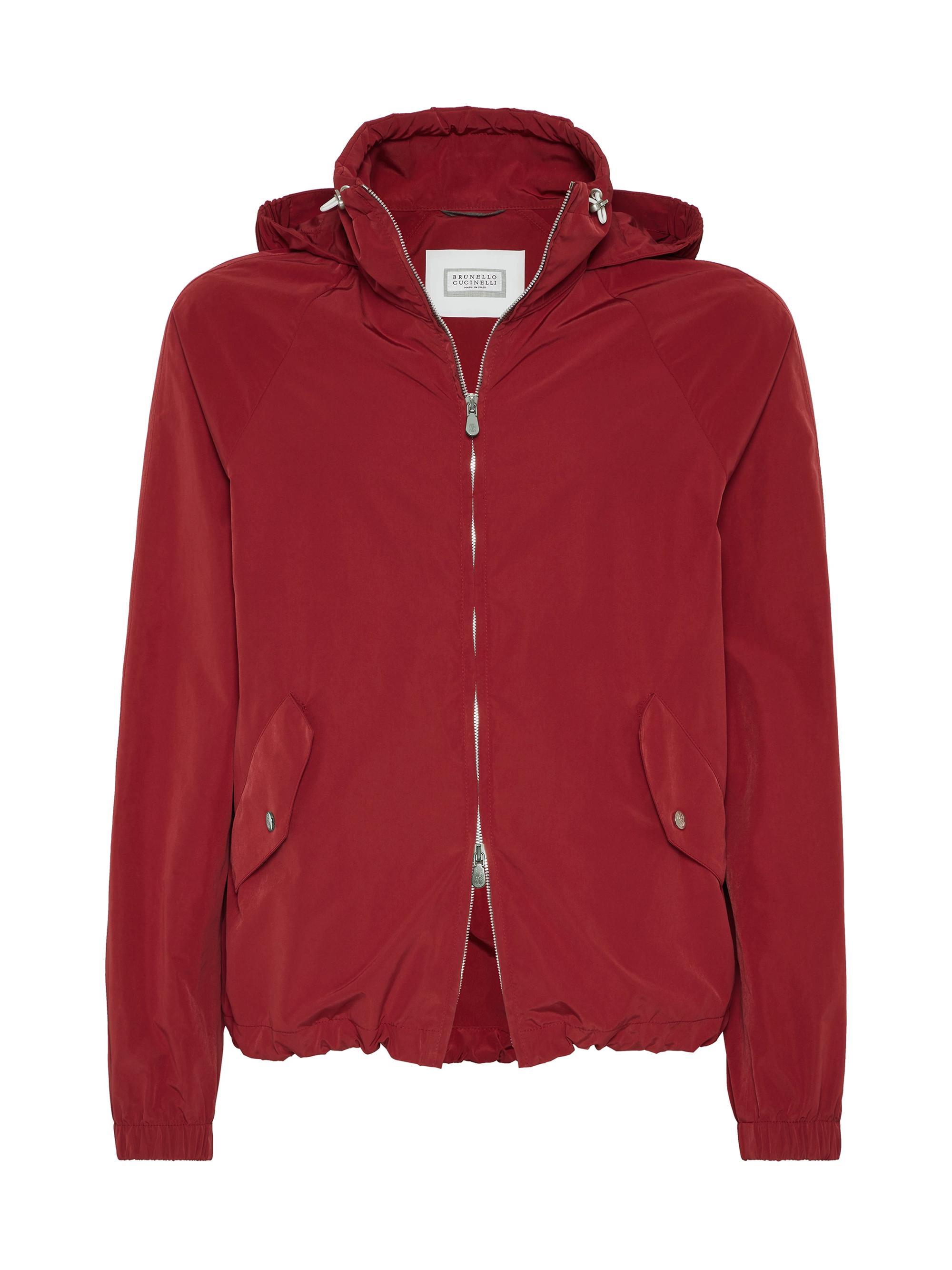 Brunello Cucinelli Men's Water Resistant Microfiber Unlined Outerwear Jacket - Cherry