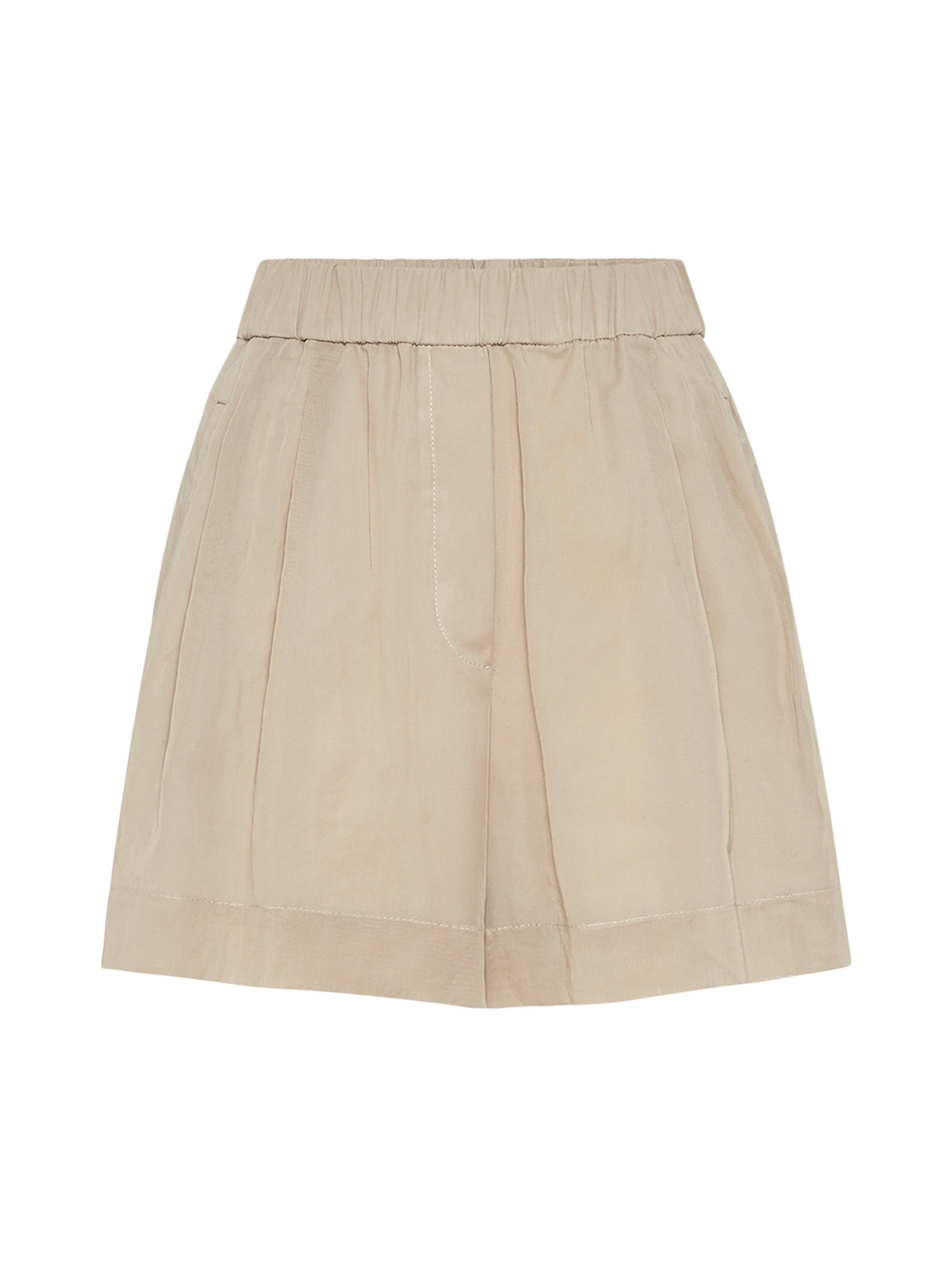 Brunello Cucinelli Women's Cotton Organza Baggy Shorts - Sand