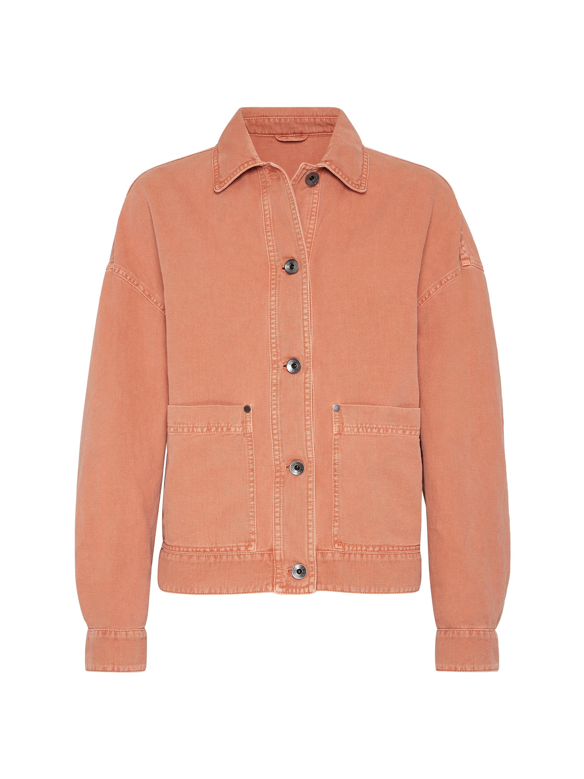 Brunello Cucinelli Women's Garment Dyed Cotton and Linen Cover Outerwear Jacket - Mandarin