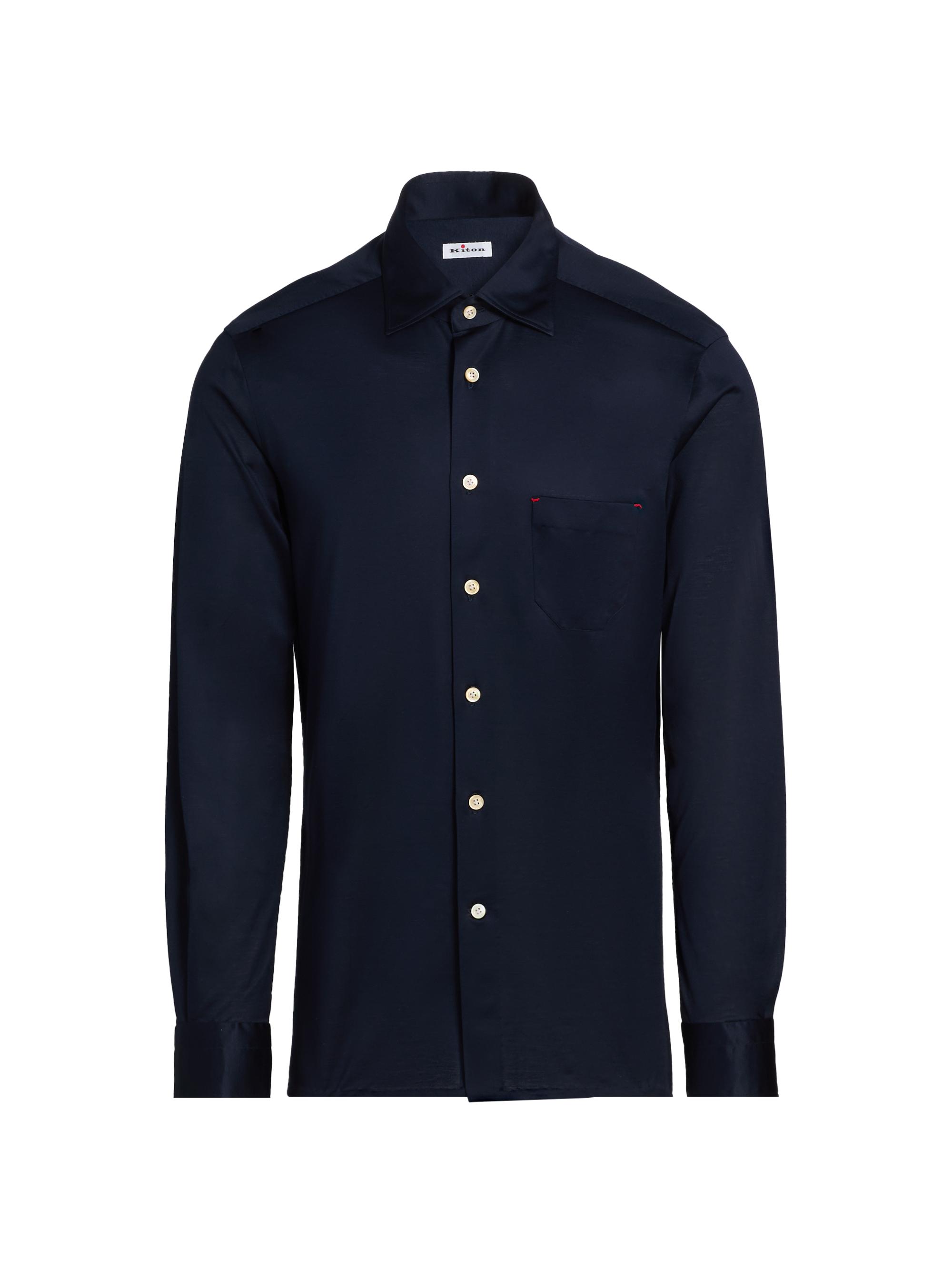 Kiton Men's Nerano Cotton Button-Front Shirt - Night Blue