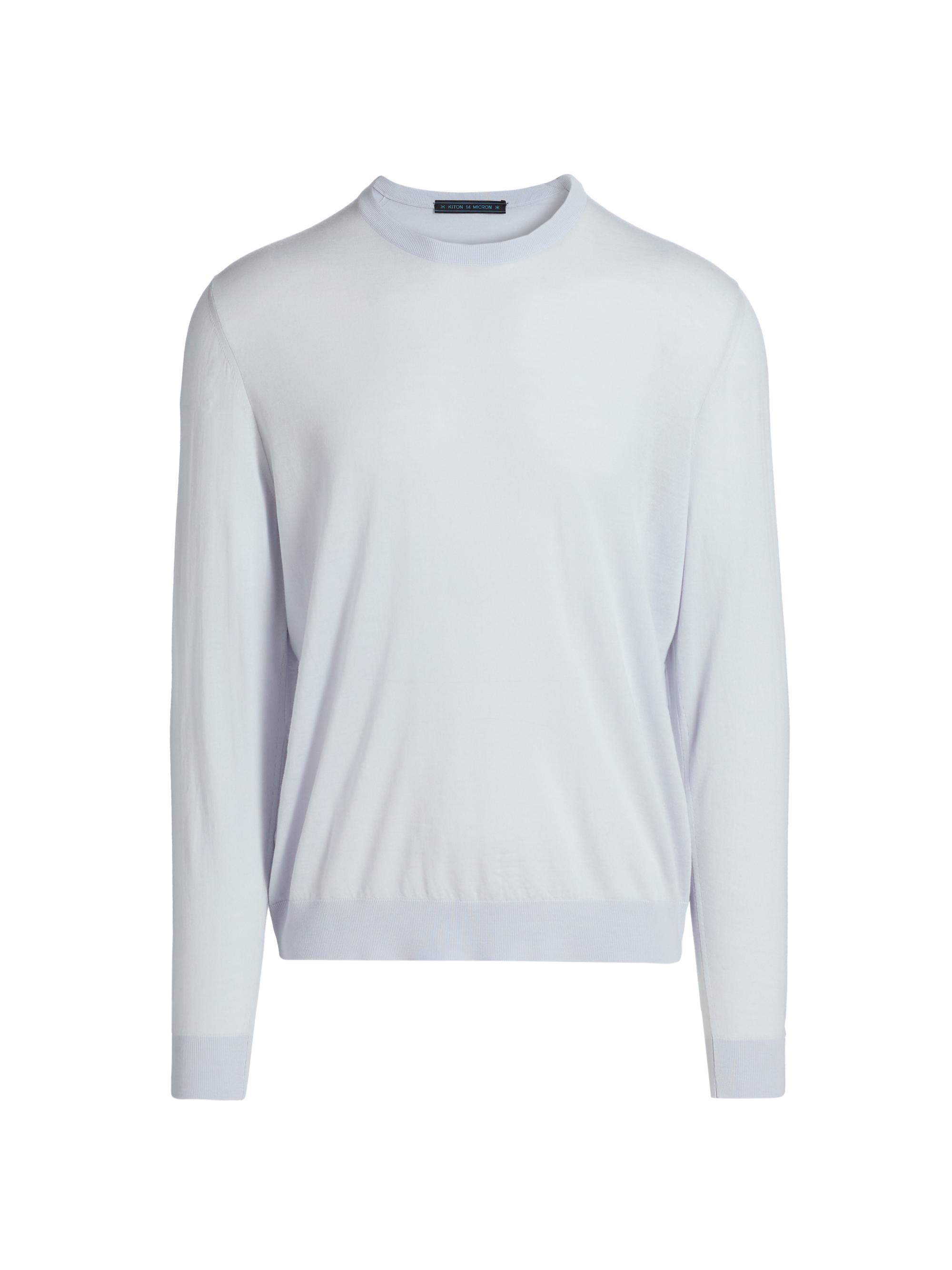 Kiton Men's Wool Crewneck Sweater - Optical White
