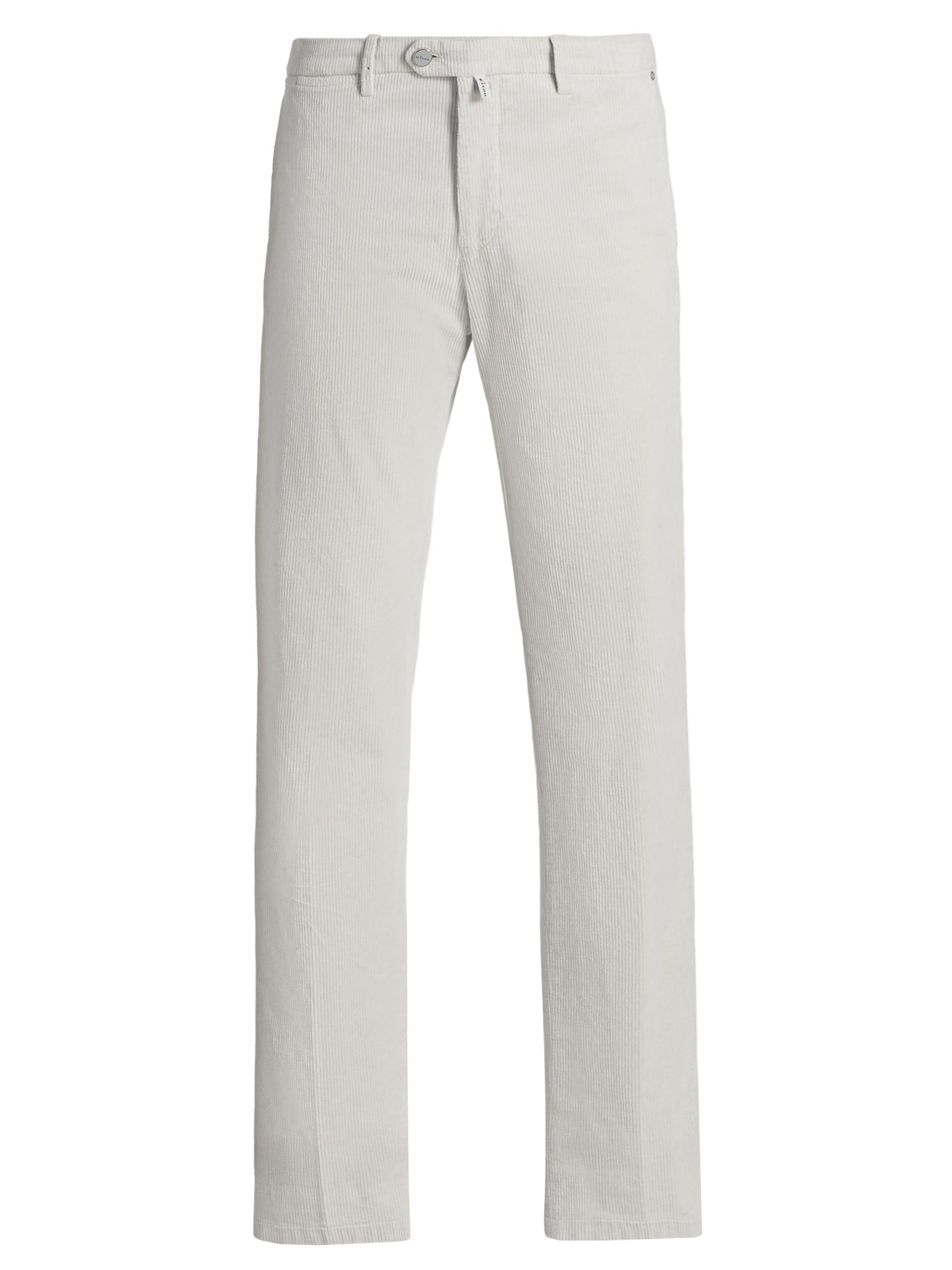 Kiton Men's Corduroy Tapered-Leg Trousers - Ice