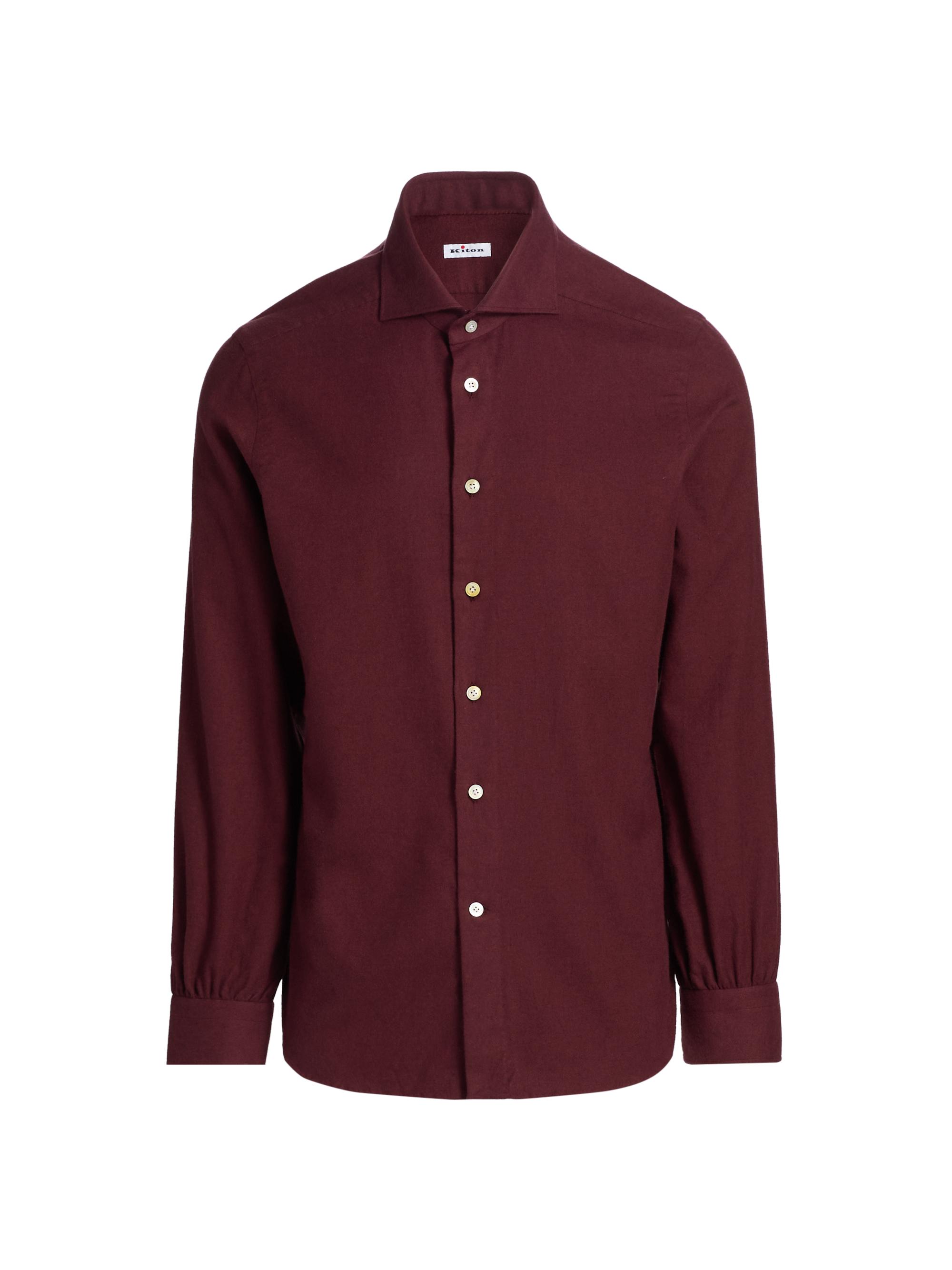 Kiton Men's Cotton Button-Front Shirt - Pink