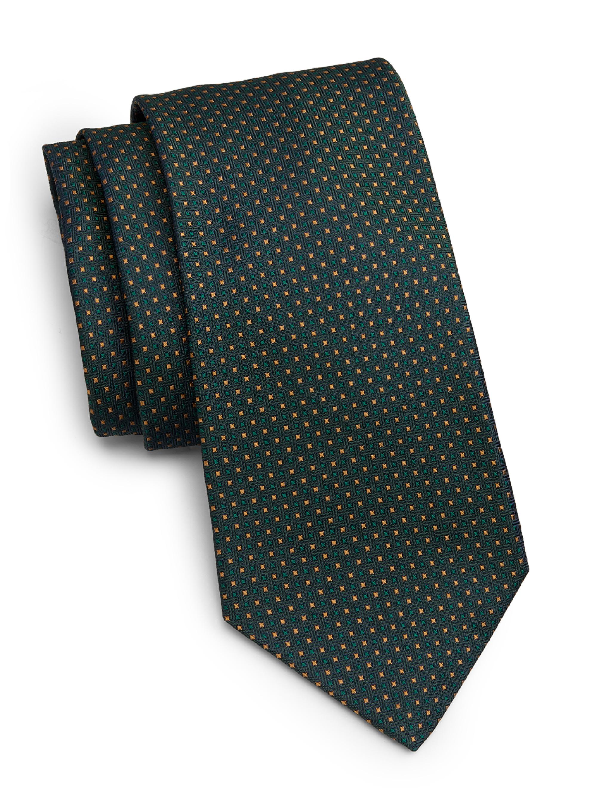 Kiton Men's Woven Silk Tie - Green