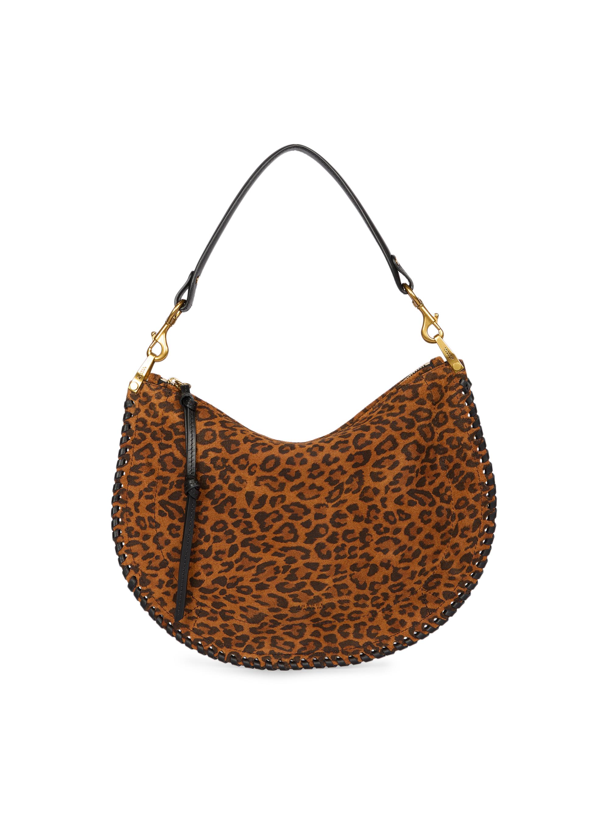 Isabel Marant Women's Oskan Suede Shoulder Bag - Leopard