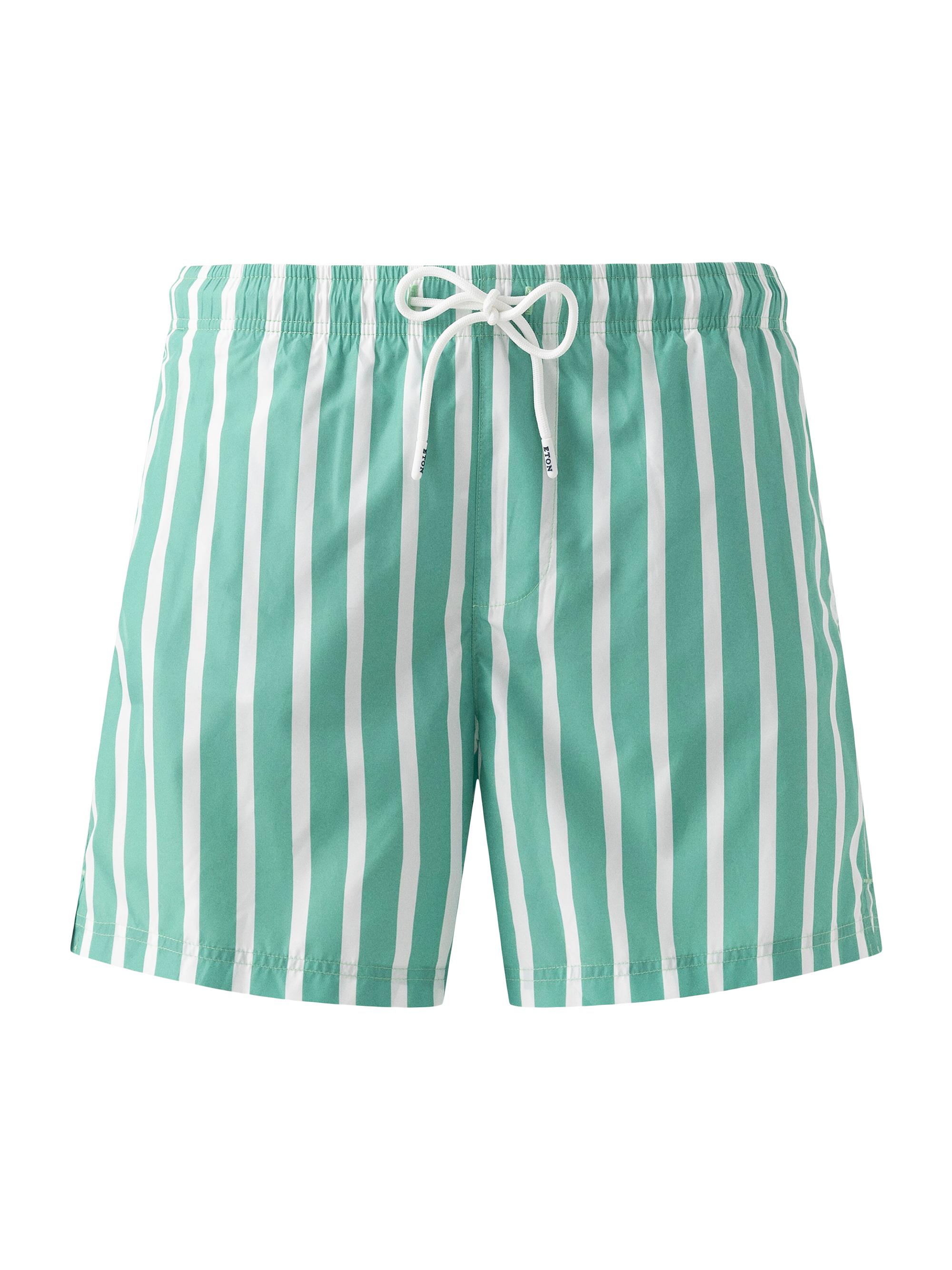 Eton Men's Striped Swim Shorts - Green