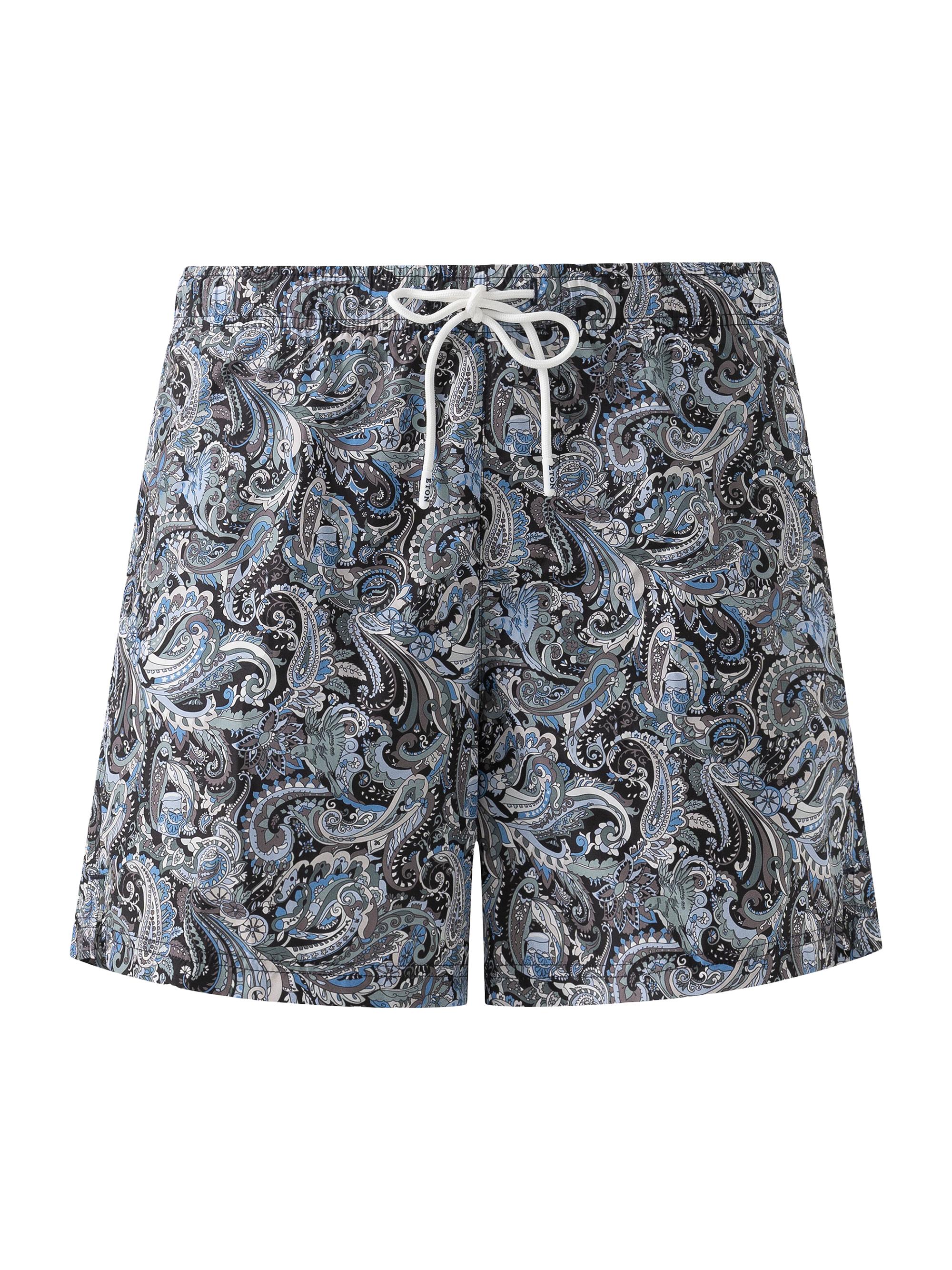 Eton Men's Paisley Drawstring Swim Shorts - Blue