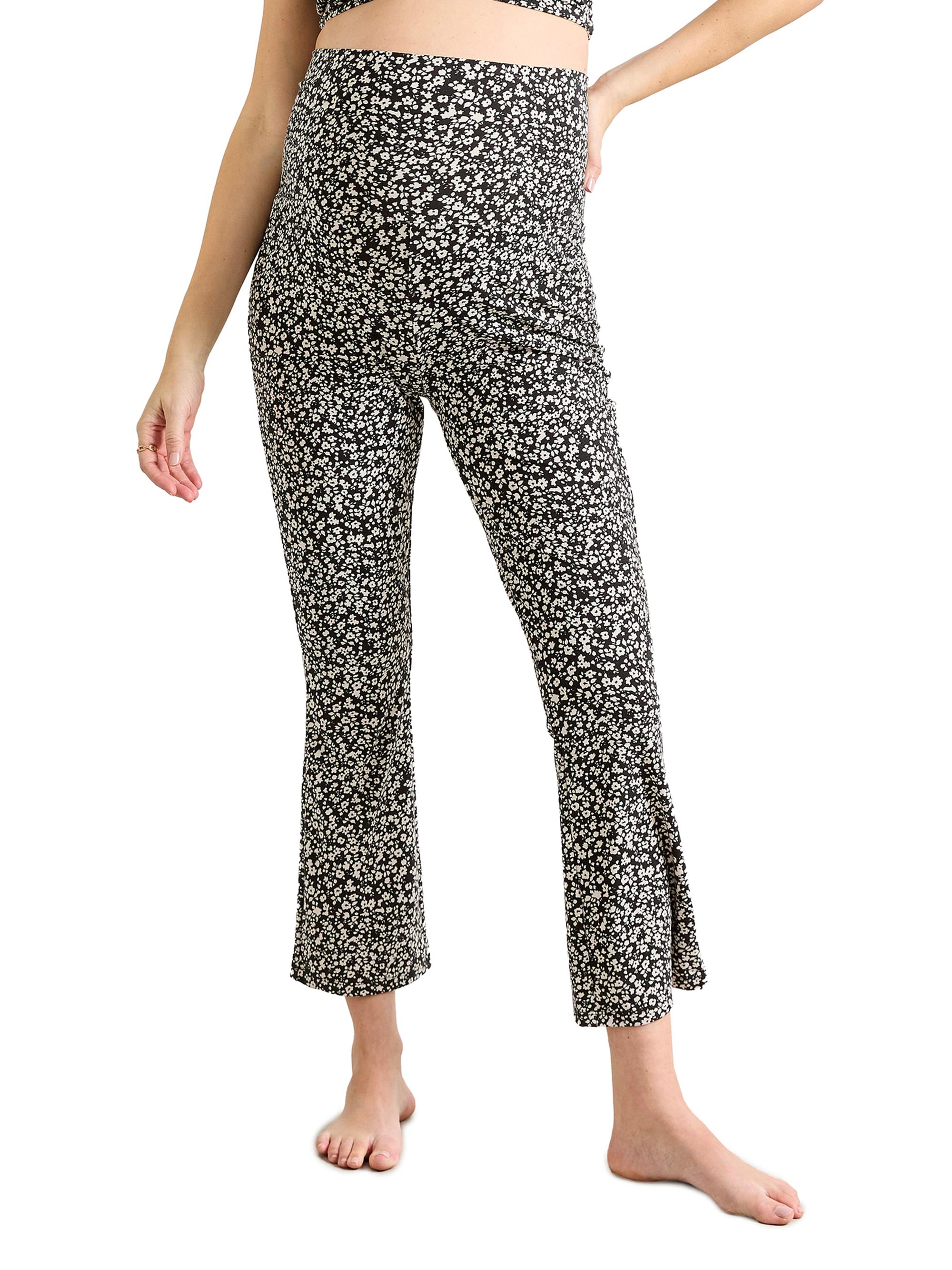 Hatch Women's The Ultimate Maternity Over the Bump Crop Flare Legging - Abstract Floral