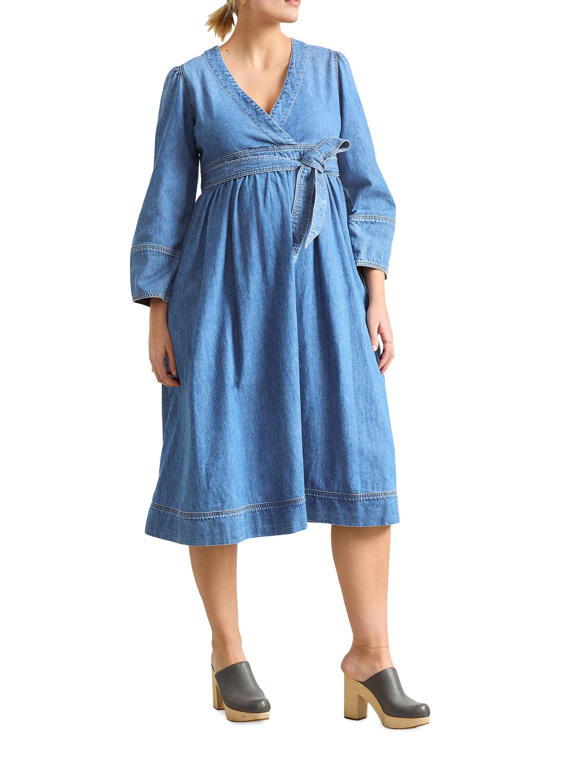 Hatch Women's The Denim Carolina Maternity Dress - Indigo