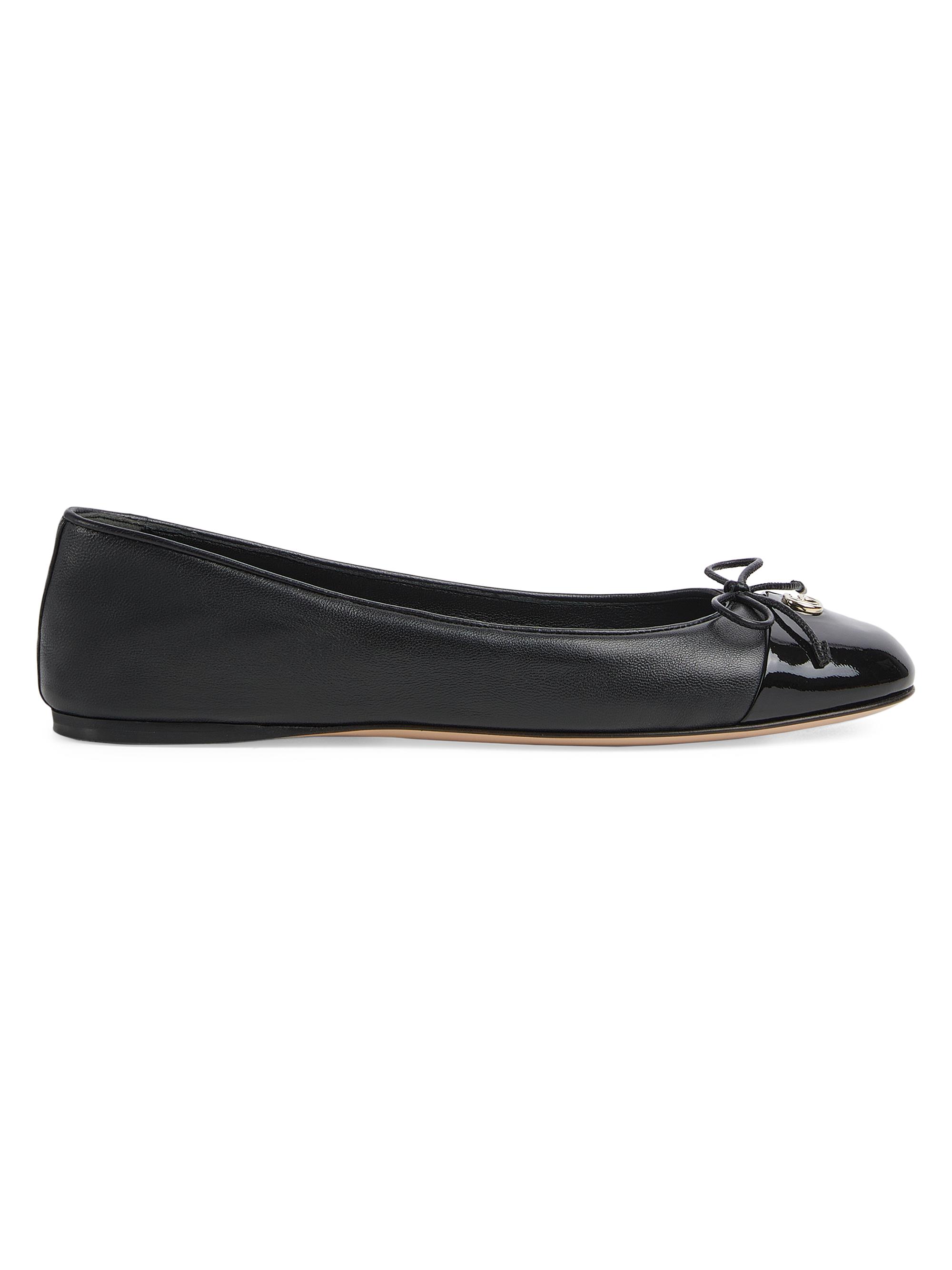 Gucci Women's GG Leather Ballet Flats - Black