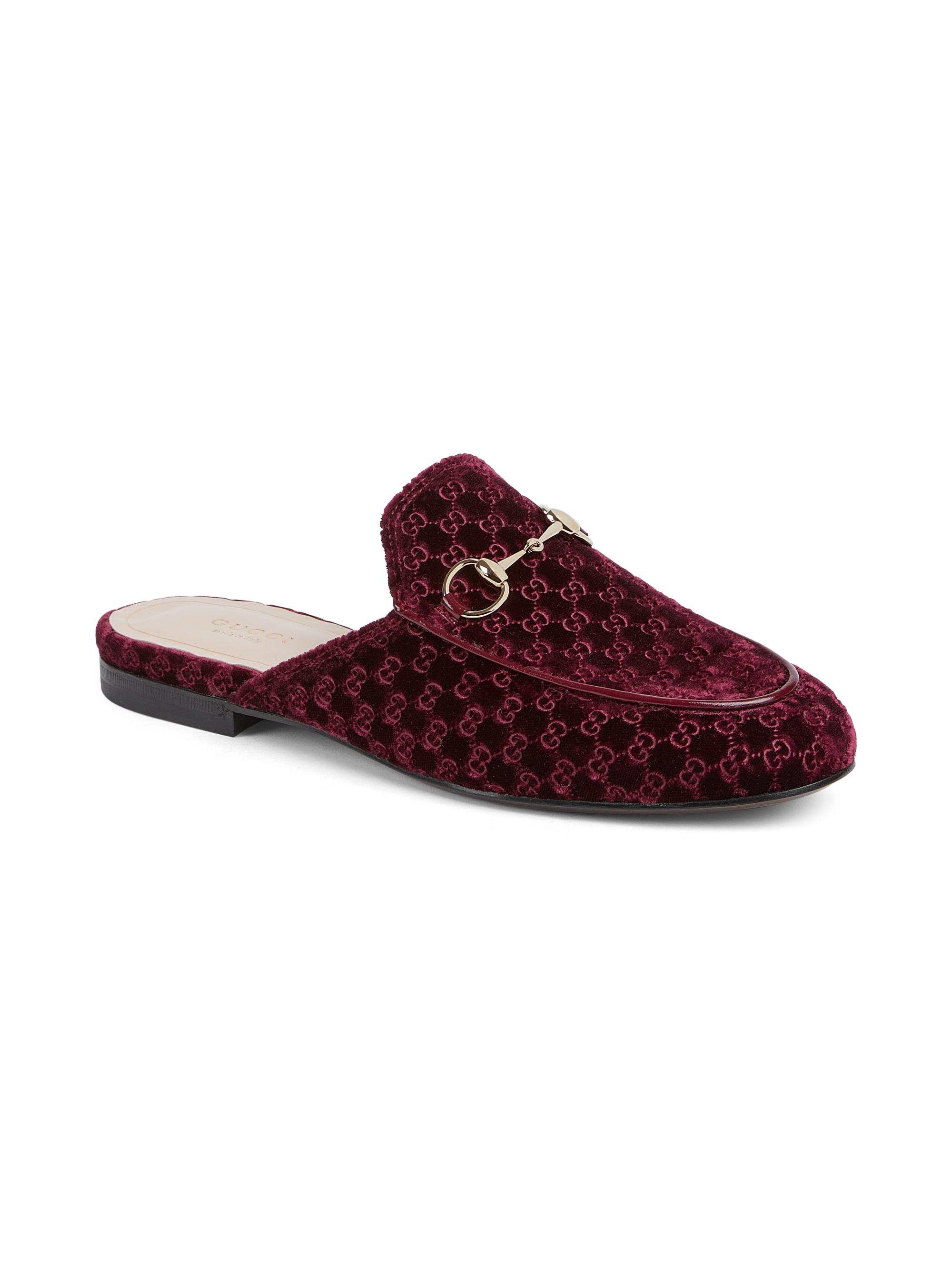 Gucci Princetown Monogram Mules | Saks Fifth Avenue