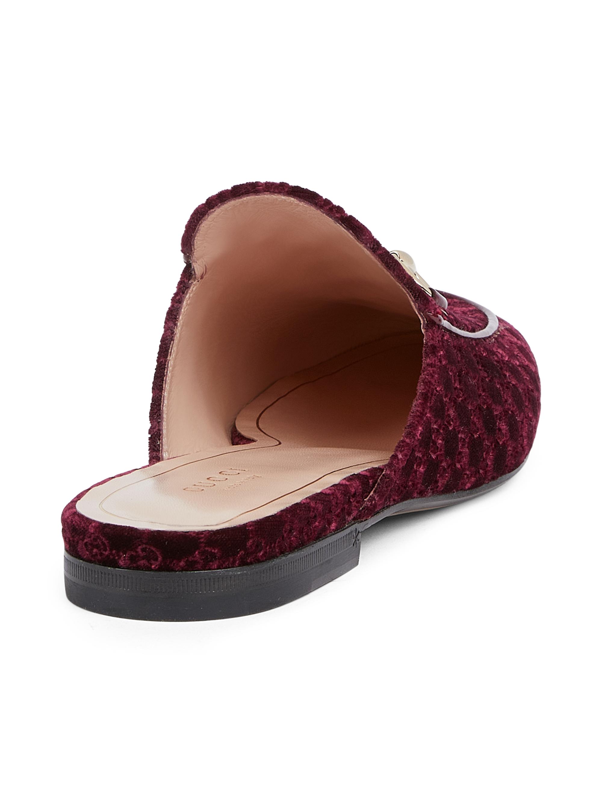 Gucci Princetown Monogram Mules | Saks Fifth Avenue