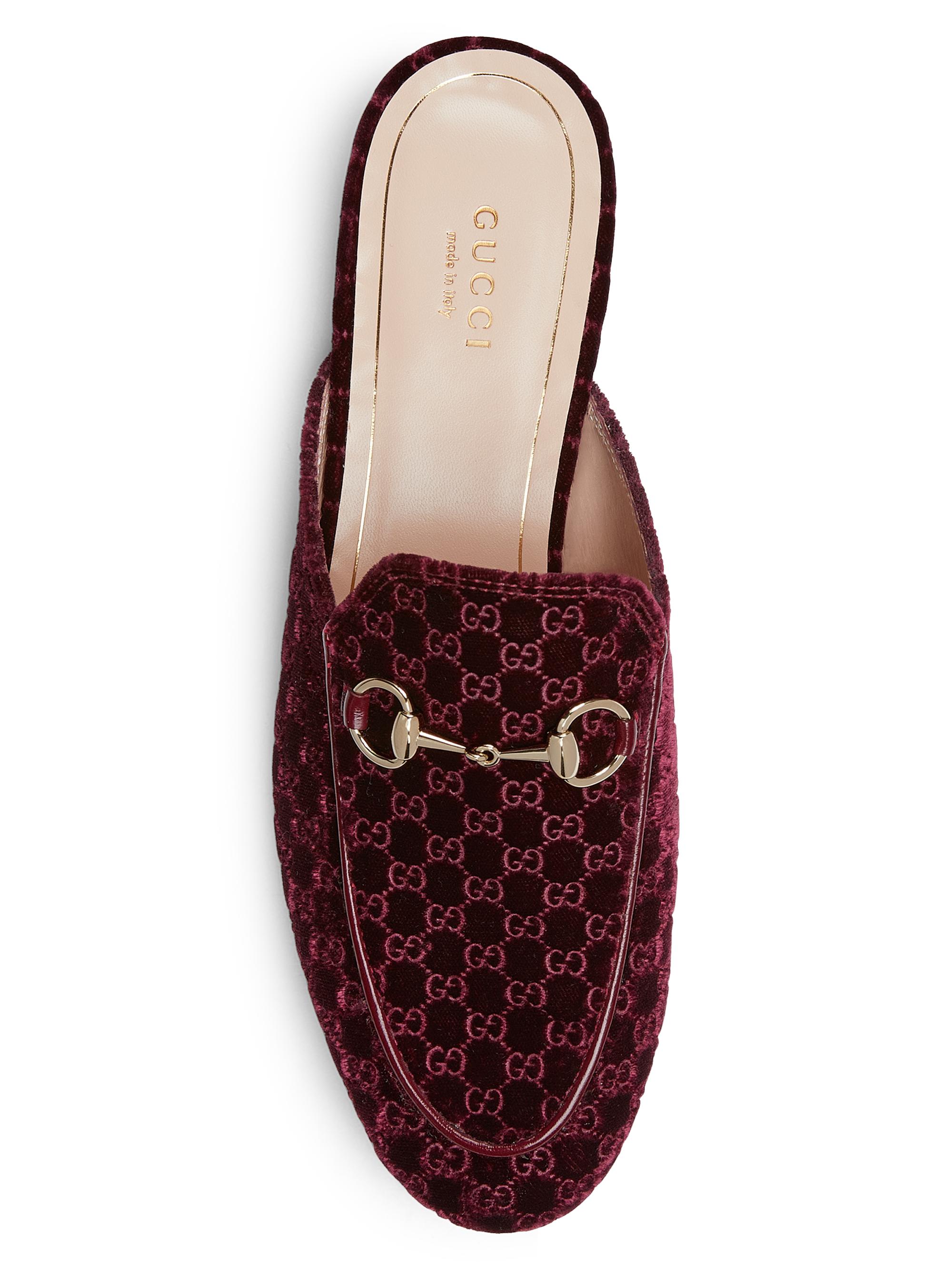 Gucci Princetown Monogram Mules | Saks Fifth Avenue