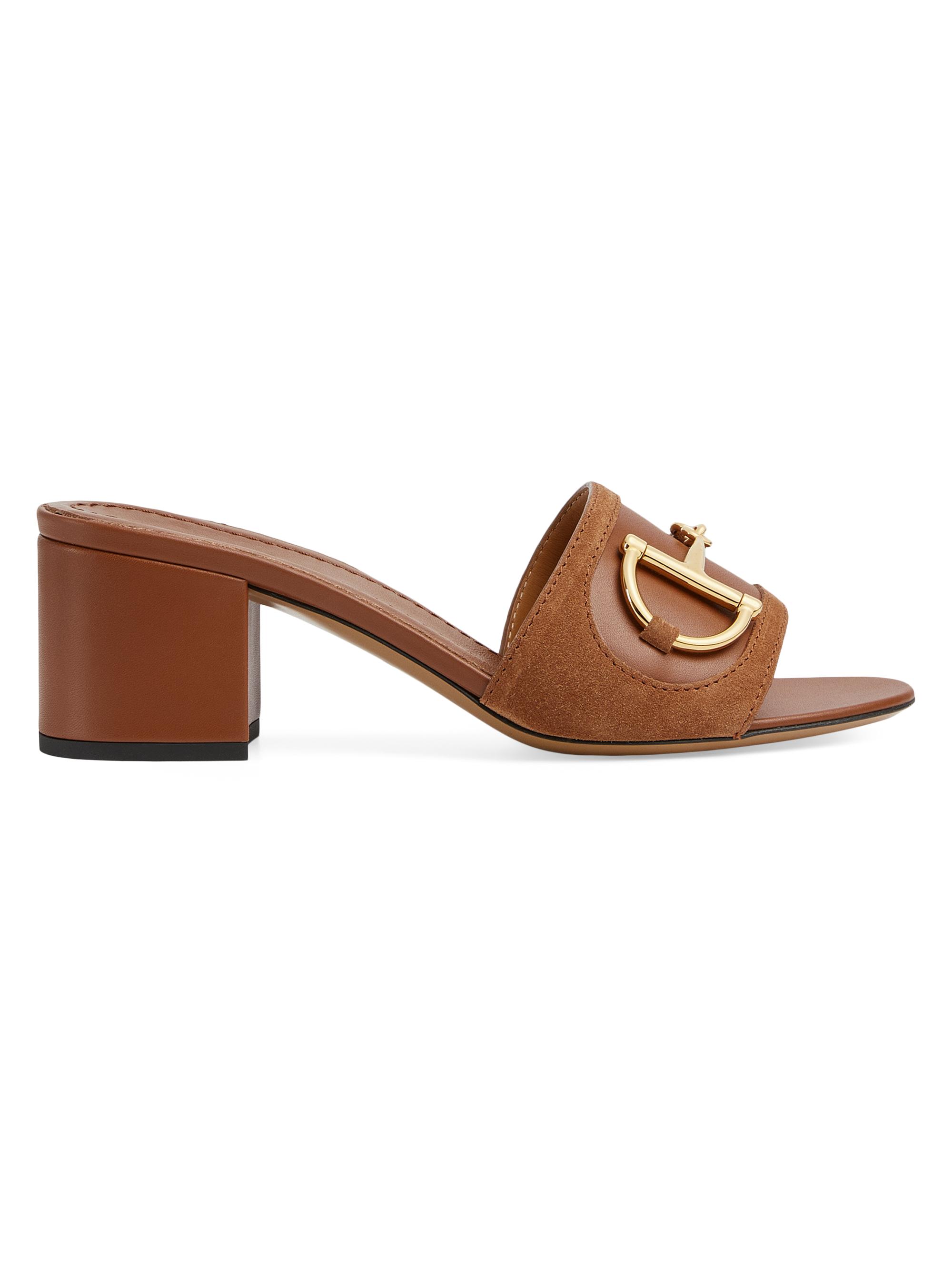 Gucci Alfa Horsebit 55MM Leather Sandals | Saks Fifth Avenue