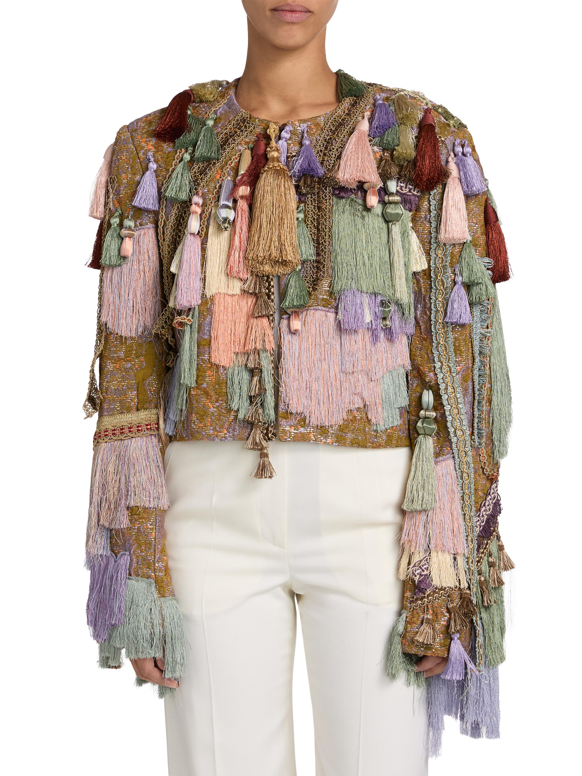 Dries Van Noten Baftanos Tassel Tweed Jacket | Saks Fifth Avenue