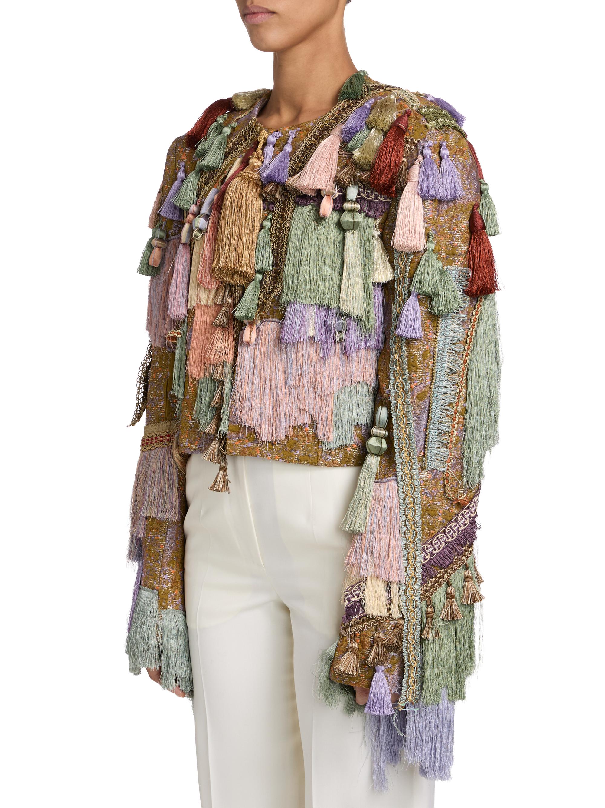 Dries Van Noten Baftanos Tassel Tweed Jacket | Saks Fifth Avenue