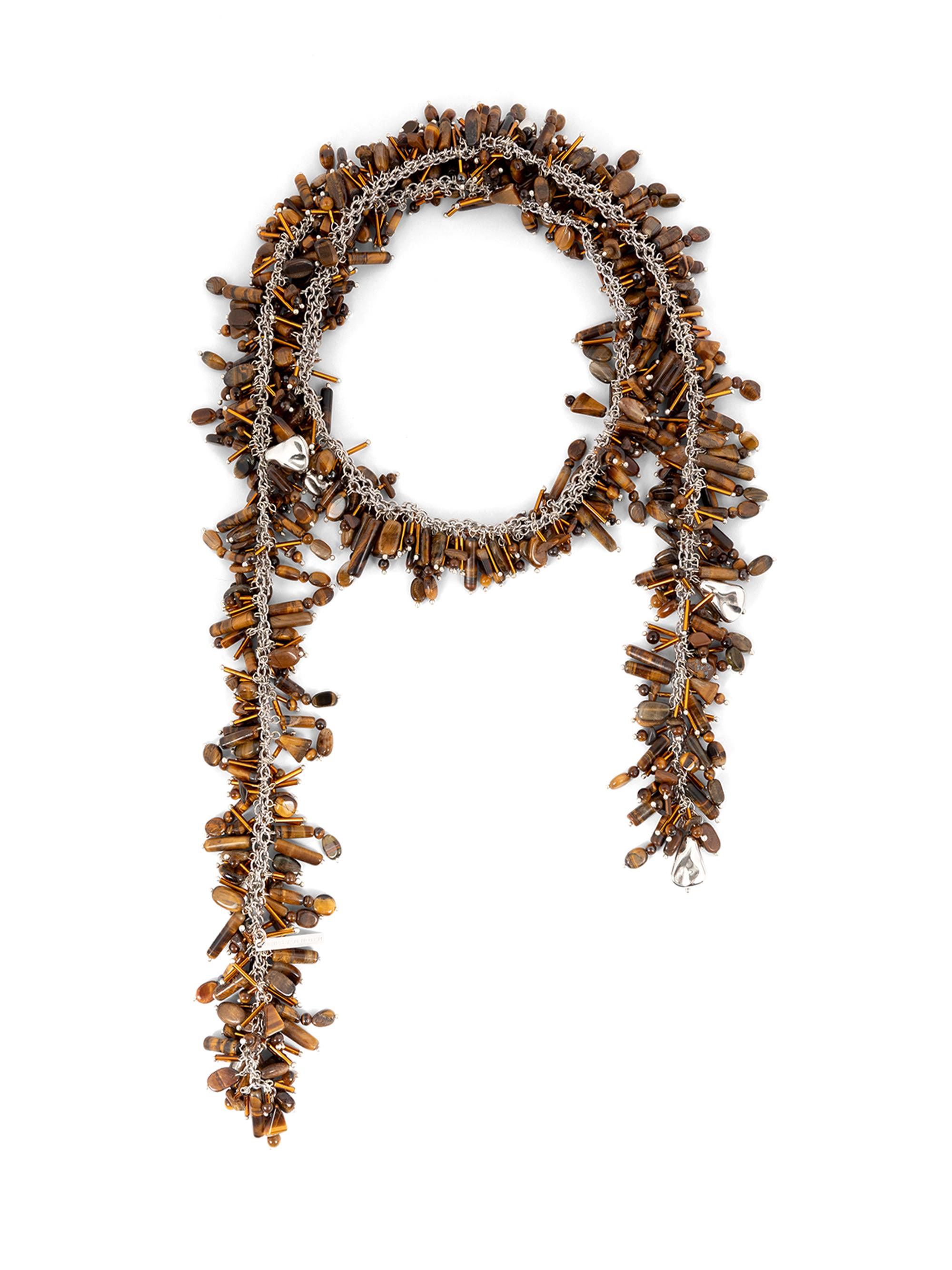 Dries Van Noten Women's Beaded Wrap Necklace - Tiger Eye
