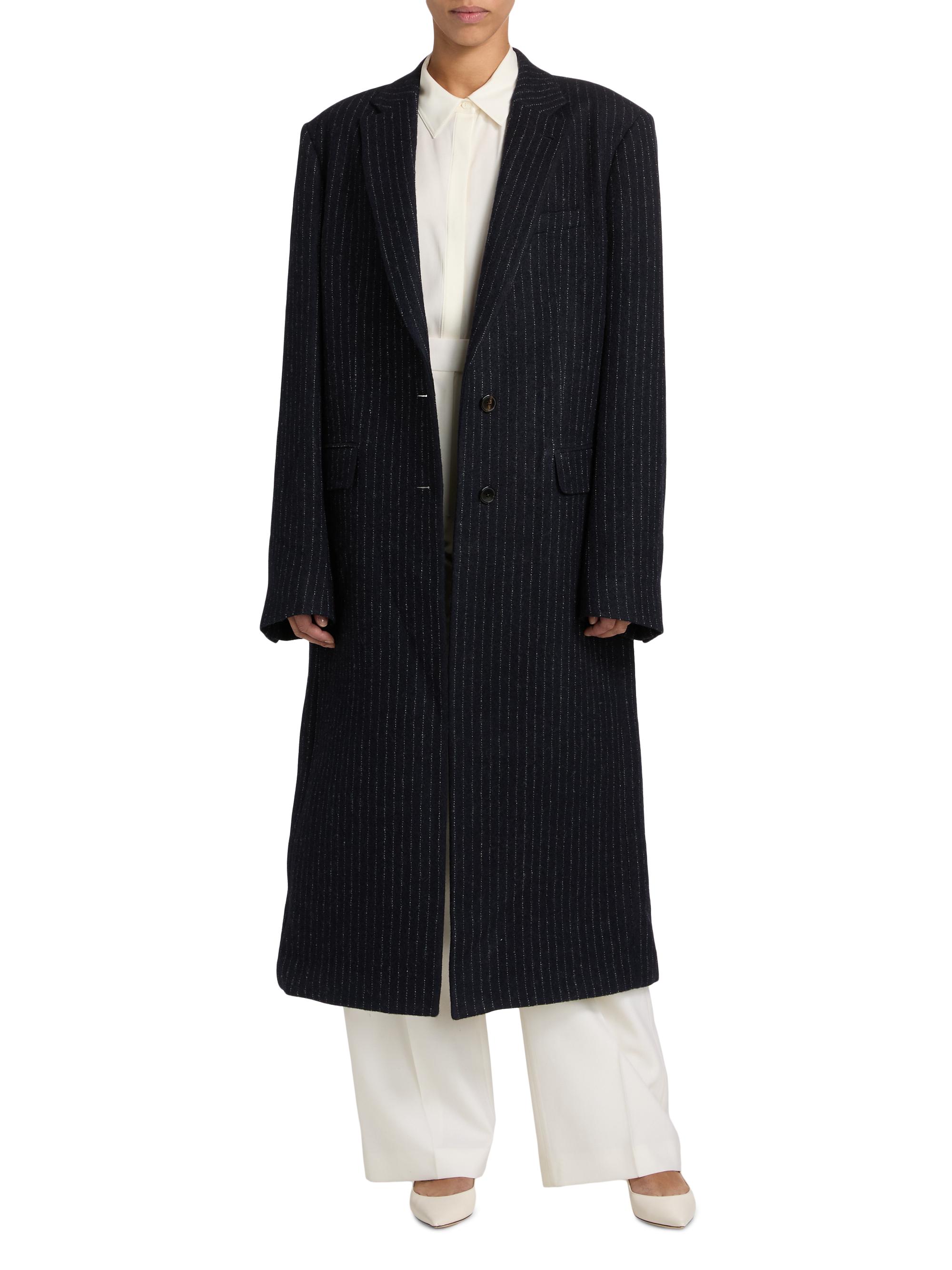 Dries Van Noten PinstripedWool Single-Breasted Coat | Saks Fifth