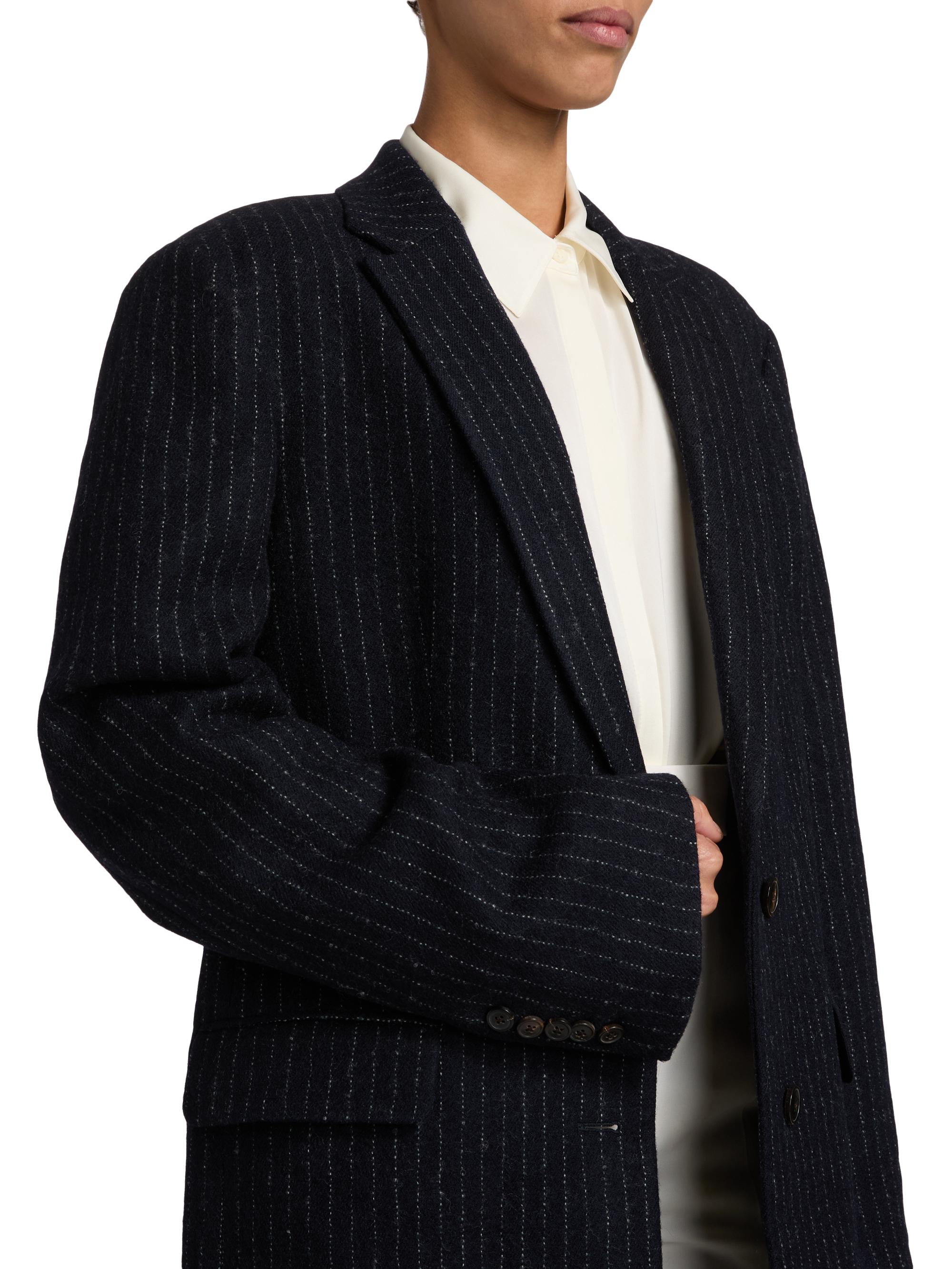 Dries Van Noten PinstripedWool Single-Breasted Coat | Saks Fifth
