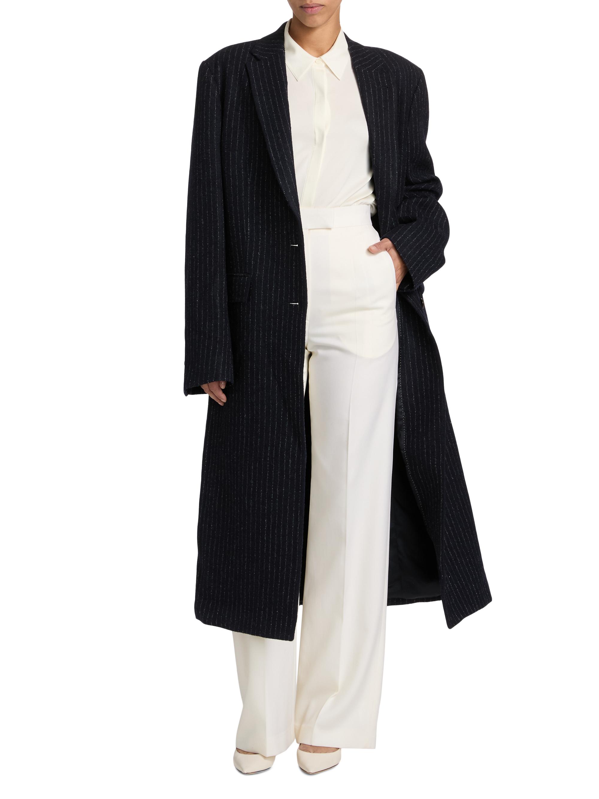 Dries Van Noten PinstripedWool Single-Breasted Coat | Saks Fifth