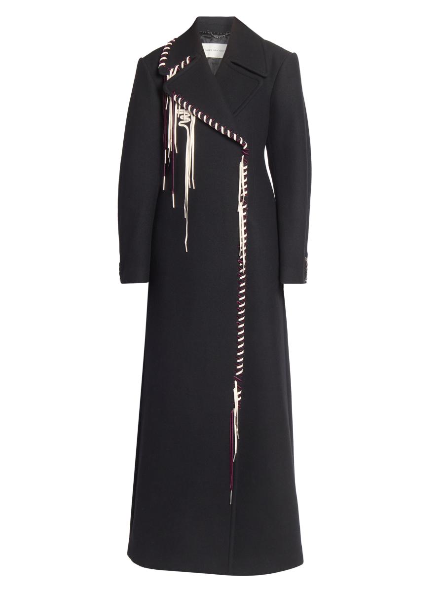 Dries Van Noten Whipstitched Wool-Blend Longline Coat | Saks Fifth
